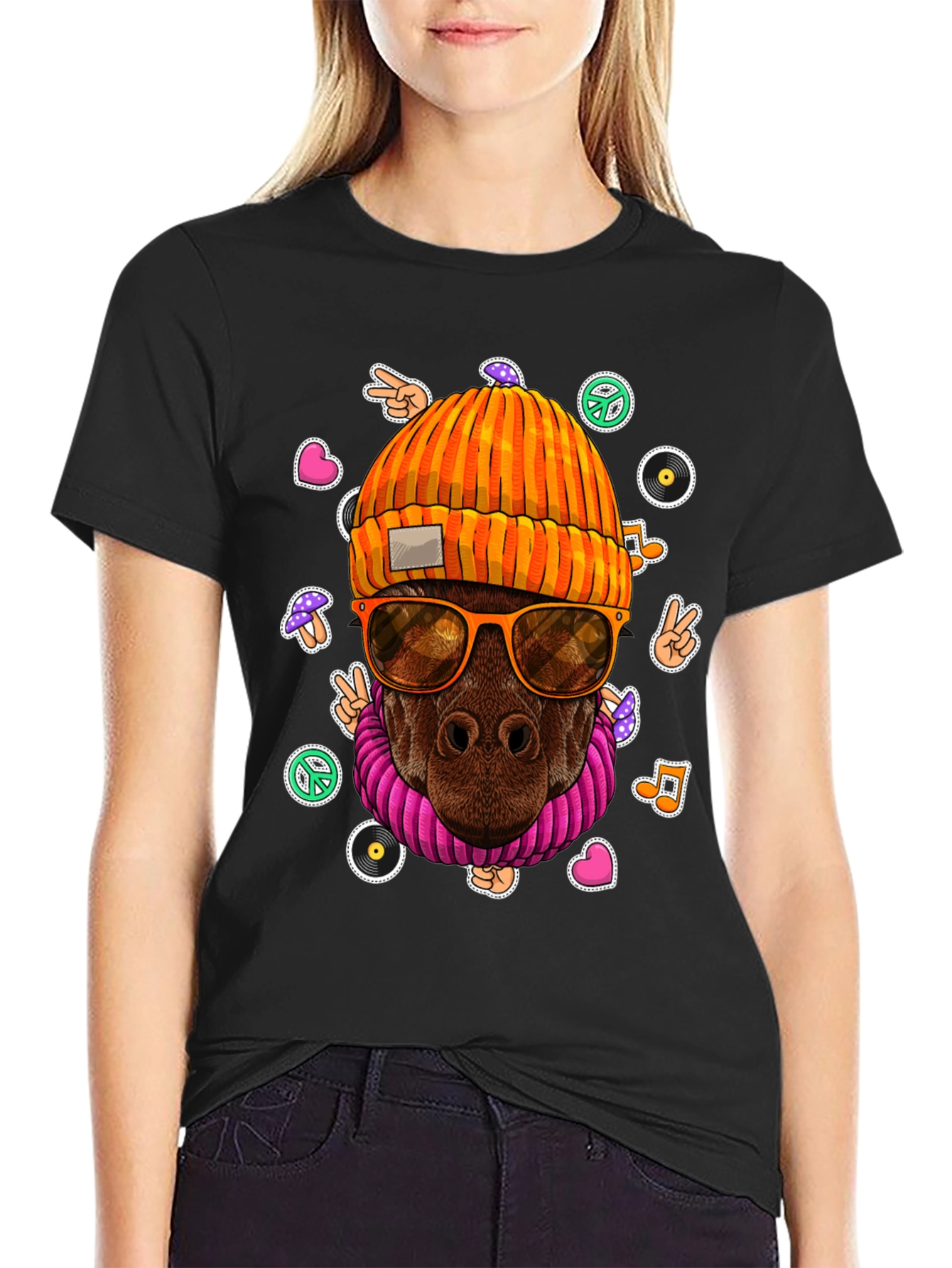 Cool Dog Graphic Tee - Hippie Pup T-Shirt