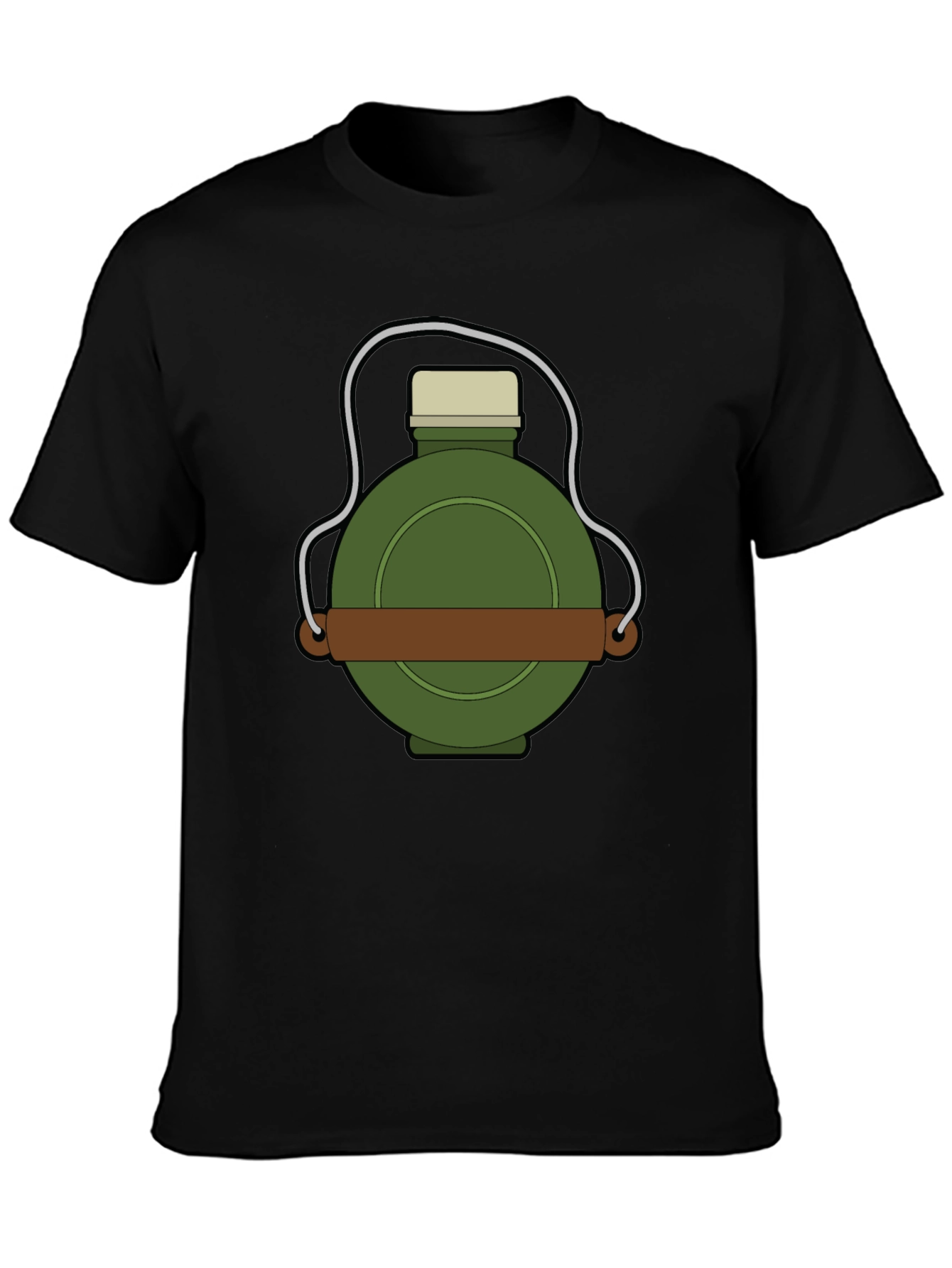 Cartoon Canteen Graphic T-Shirt - Black