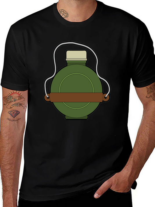 Cartoon Canteen Graphic T-Shirt - Black