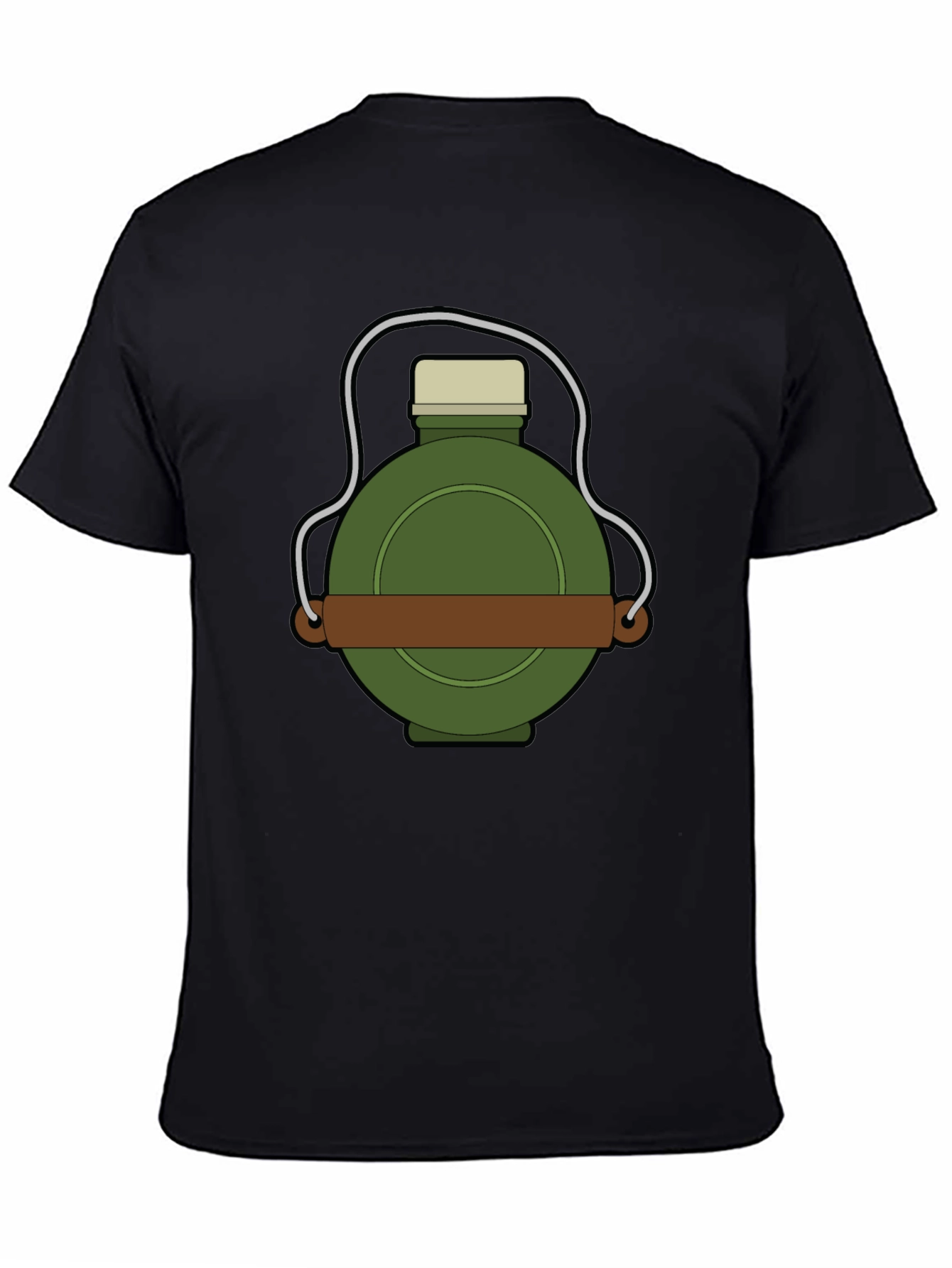 Cartoon Canteen Graphic T-Shirt - Black