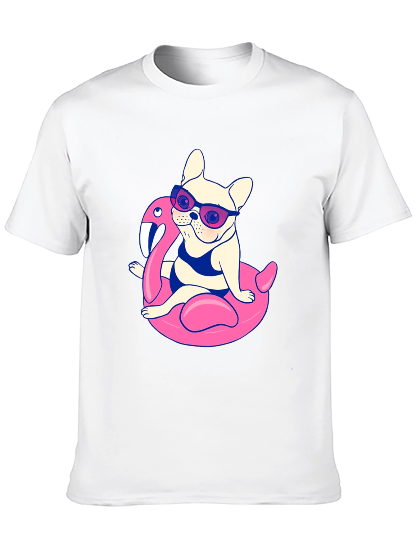 Cool Dog on Flamingo Float T-Shirt