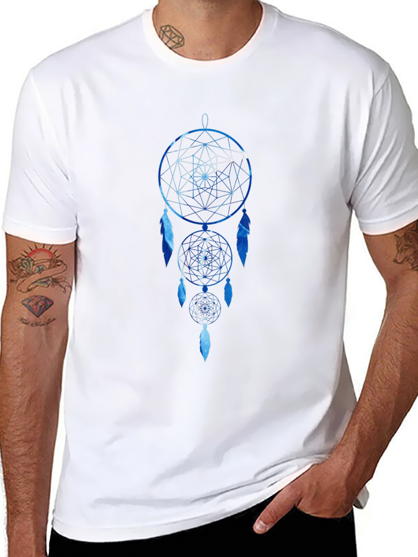 Dreamcatcher Graphic Print T-Shirt - Black