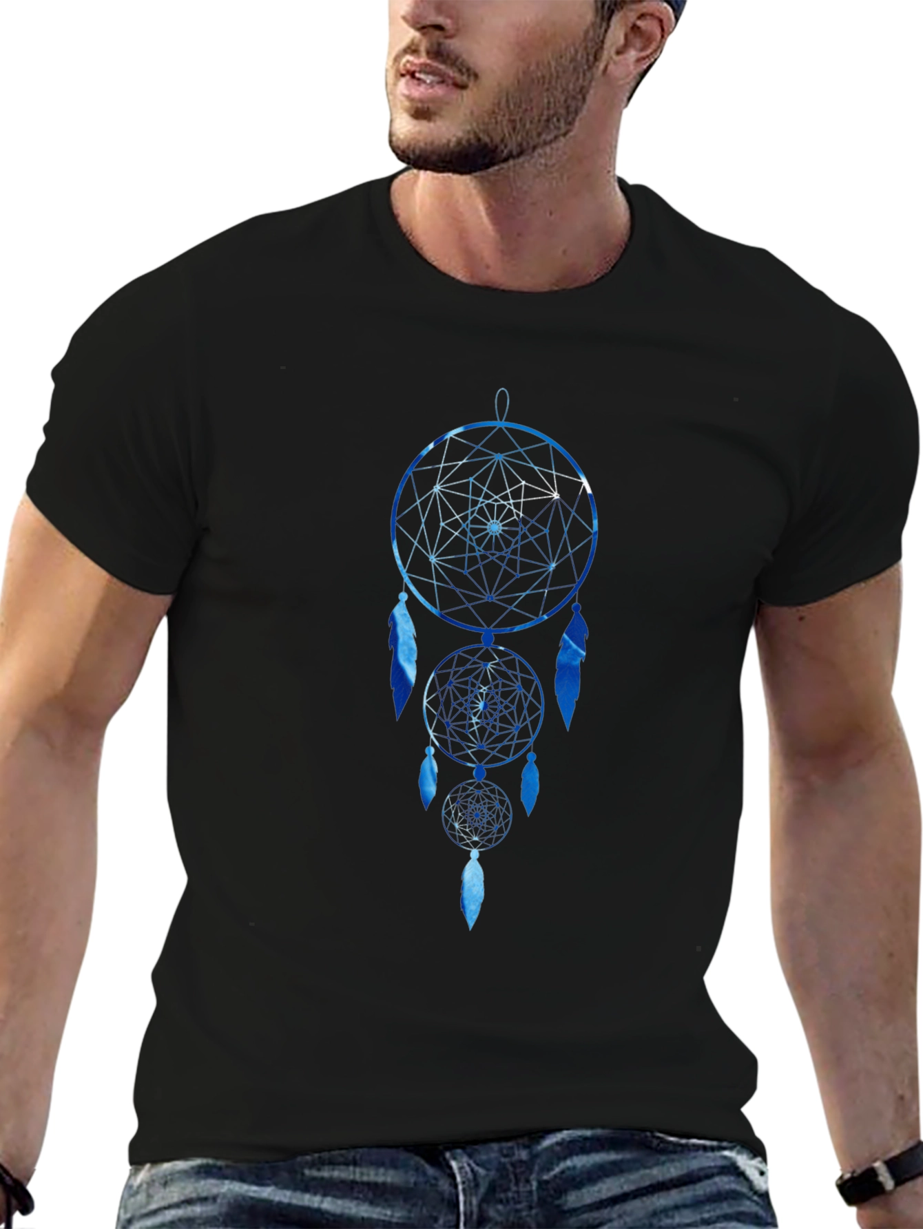 Dreamcatcher Graphic Print T-Shirt - Black