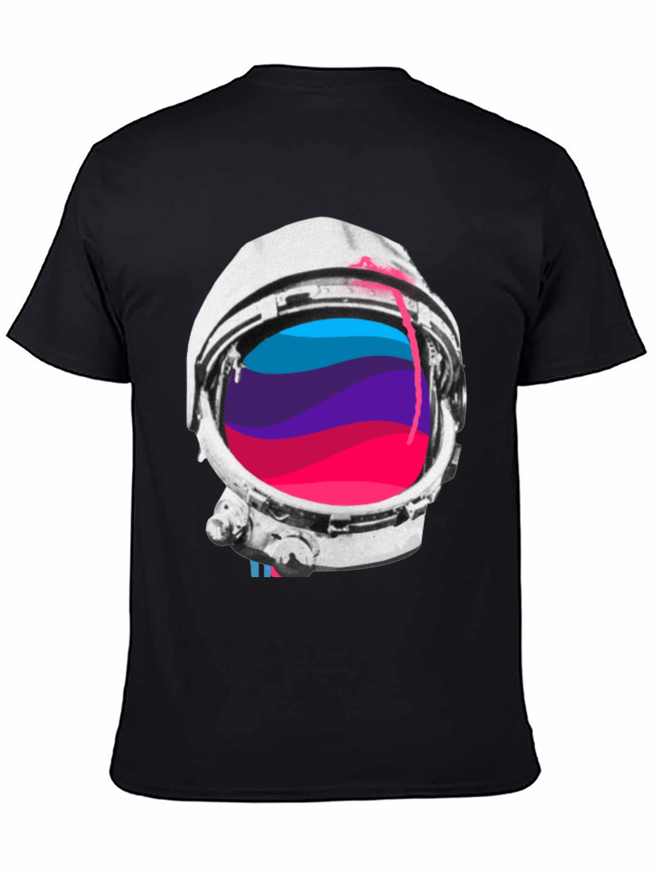 Astronaut Helmet Graphic Tee - Black Crew Neck