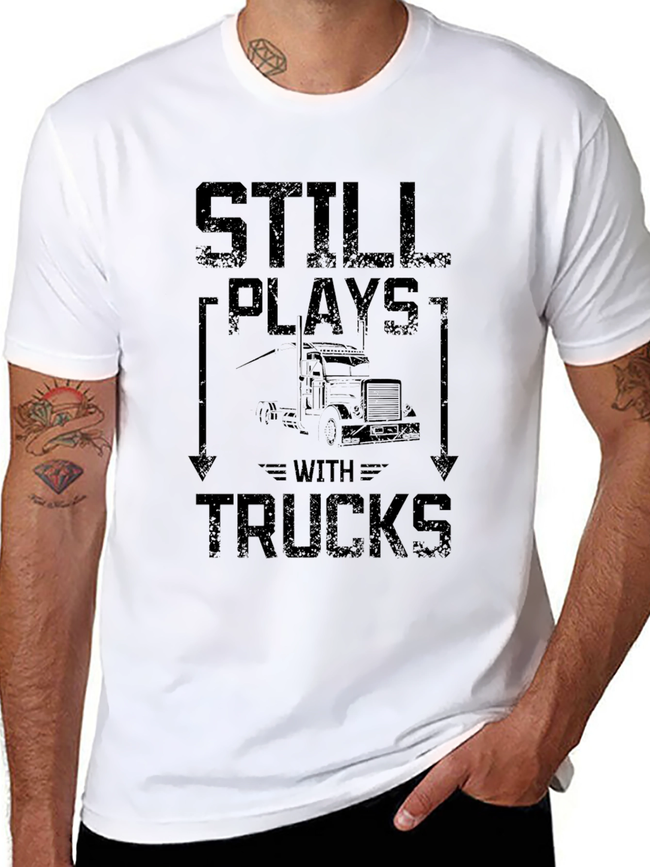 Still Plays With Trucks Mens Graphic T-Shirt
