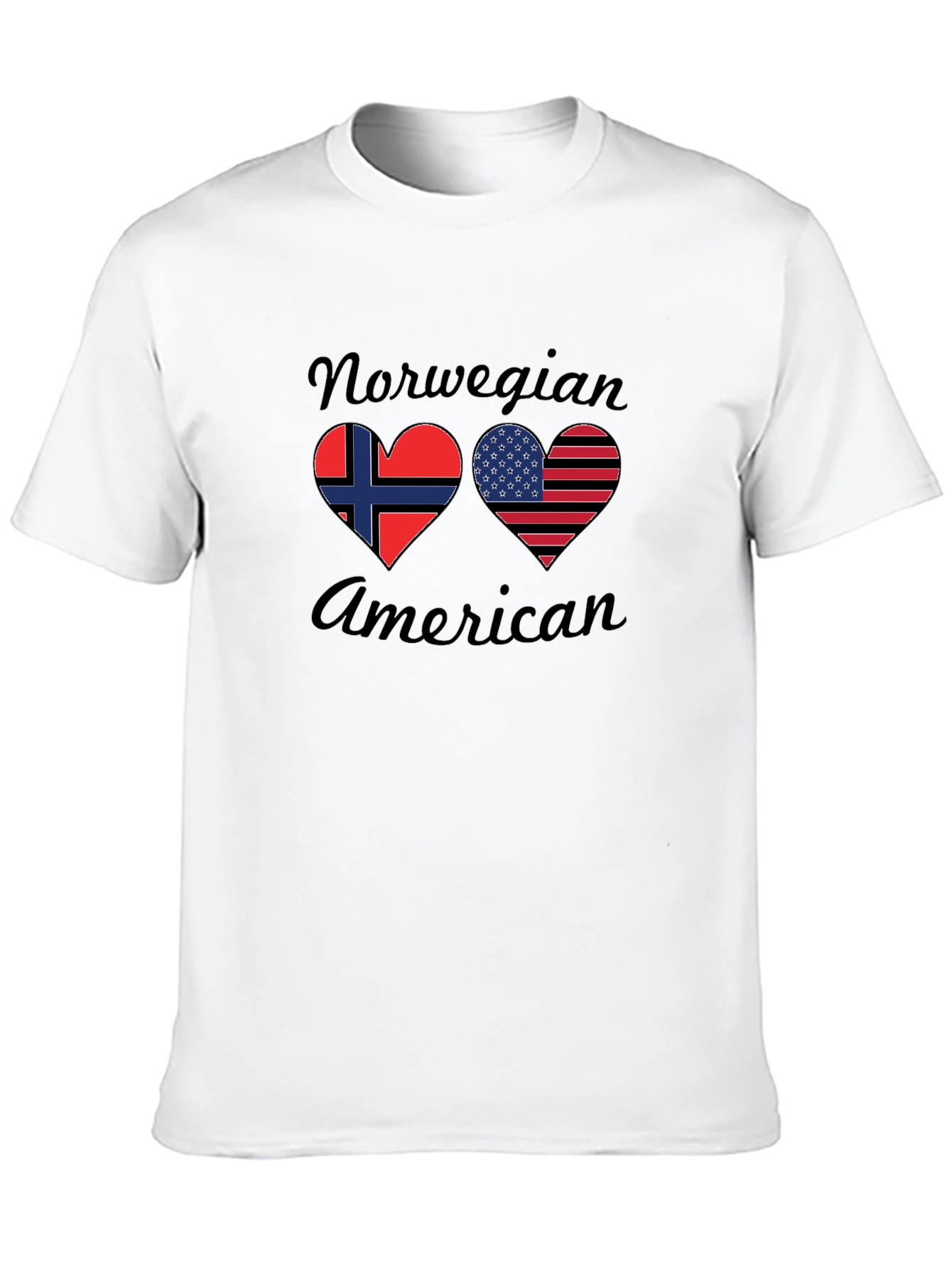 Norwegian American Flag Heart T-Shirt