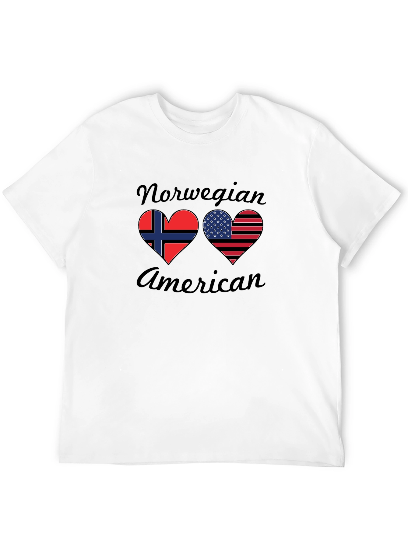 Norwegian American Flag Heart T-Shirt