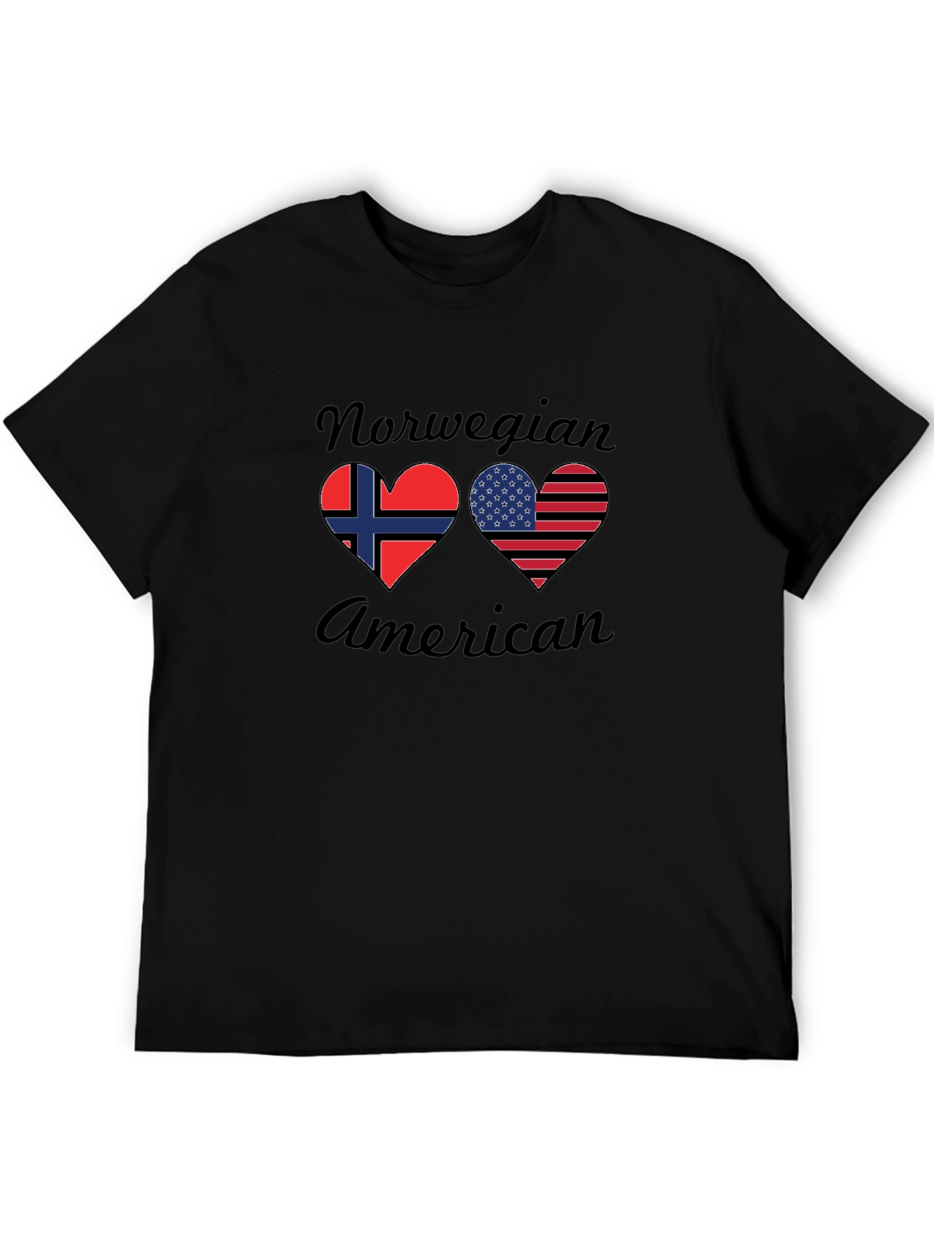 Norwegian American Flag Heart T-Shirt
