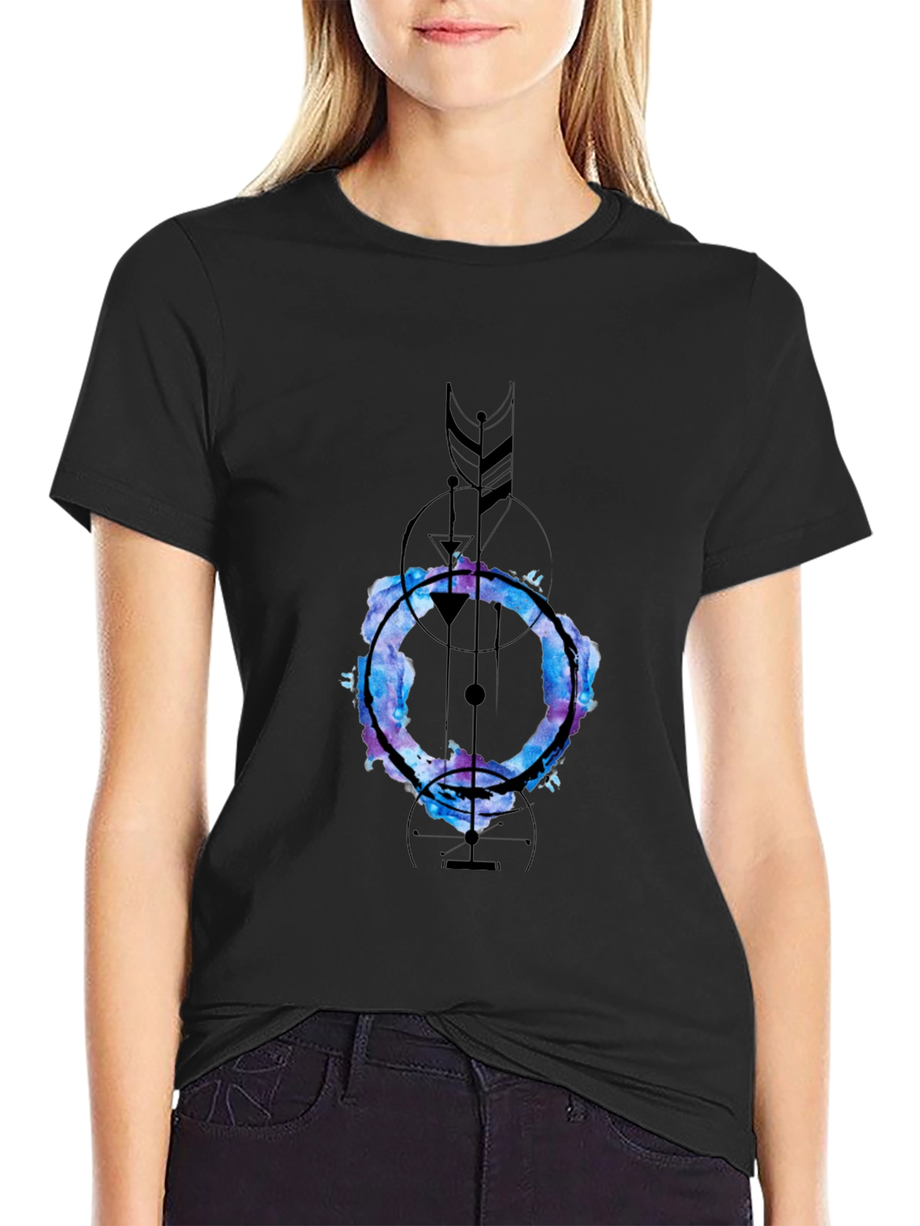 Abstract Geometric Graphic Print Tee
