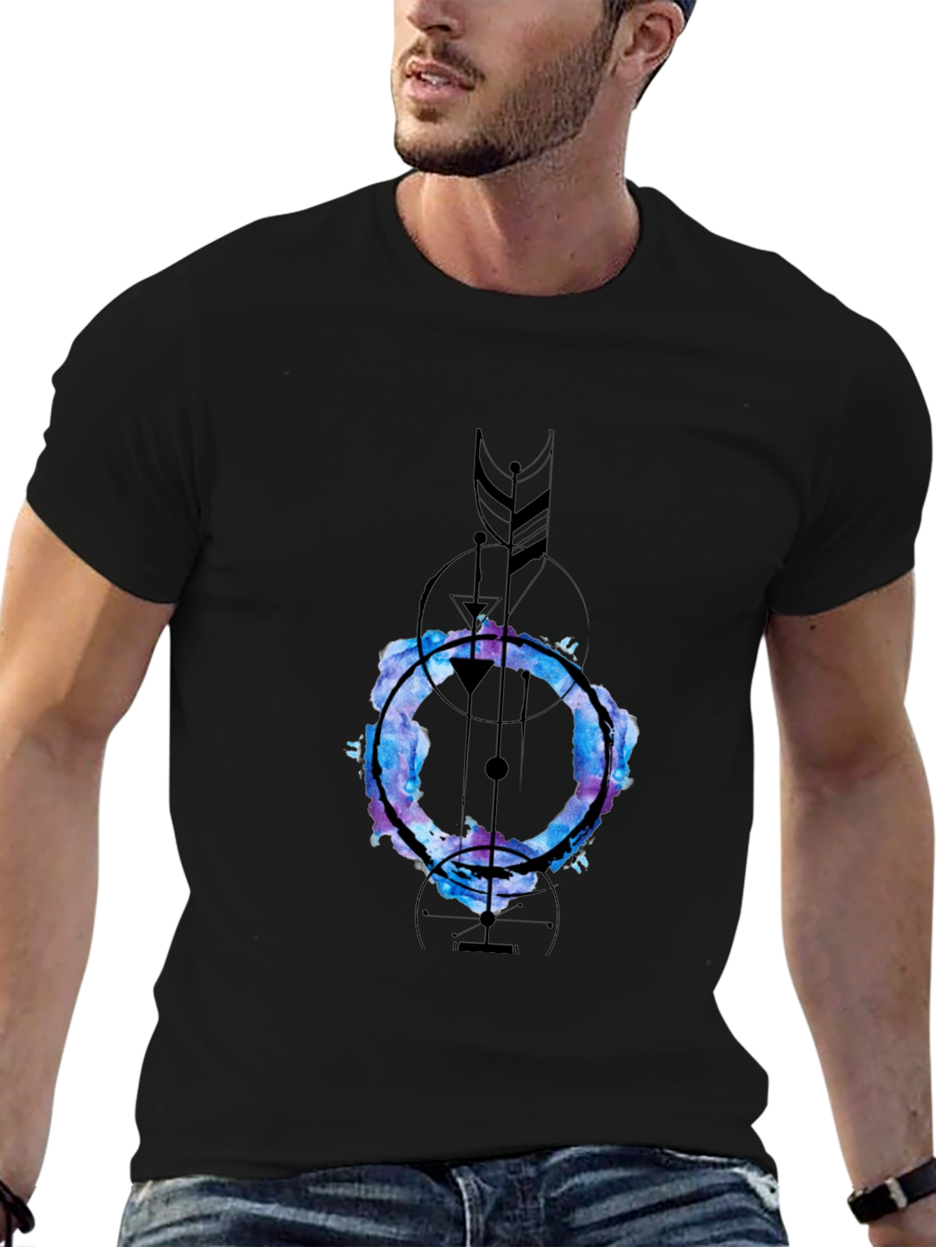 Abstract Geometric Graphic Print Tee