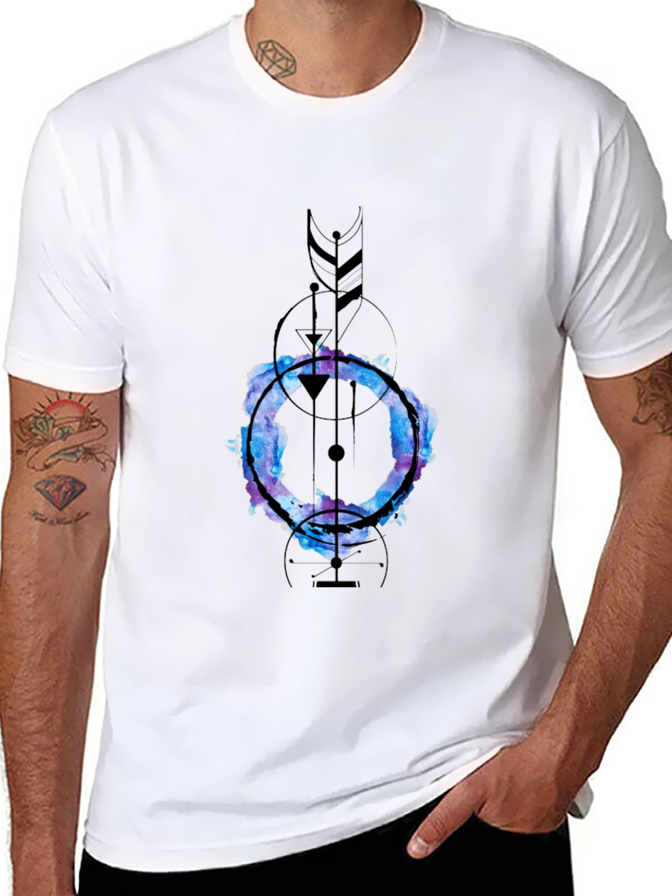 Abstract Geometric Graphic Print Tee