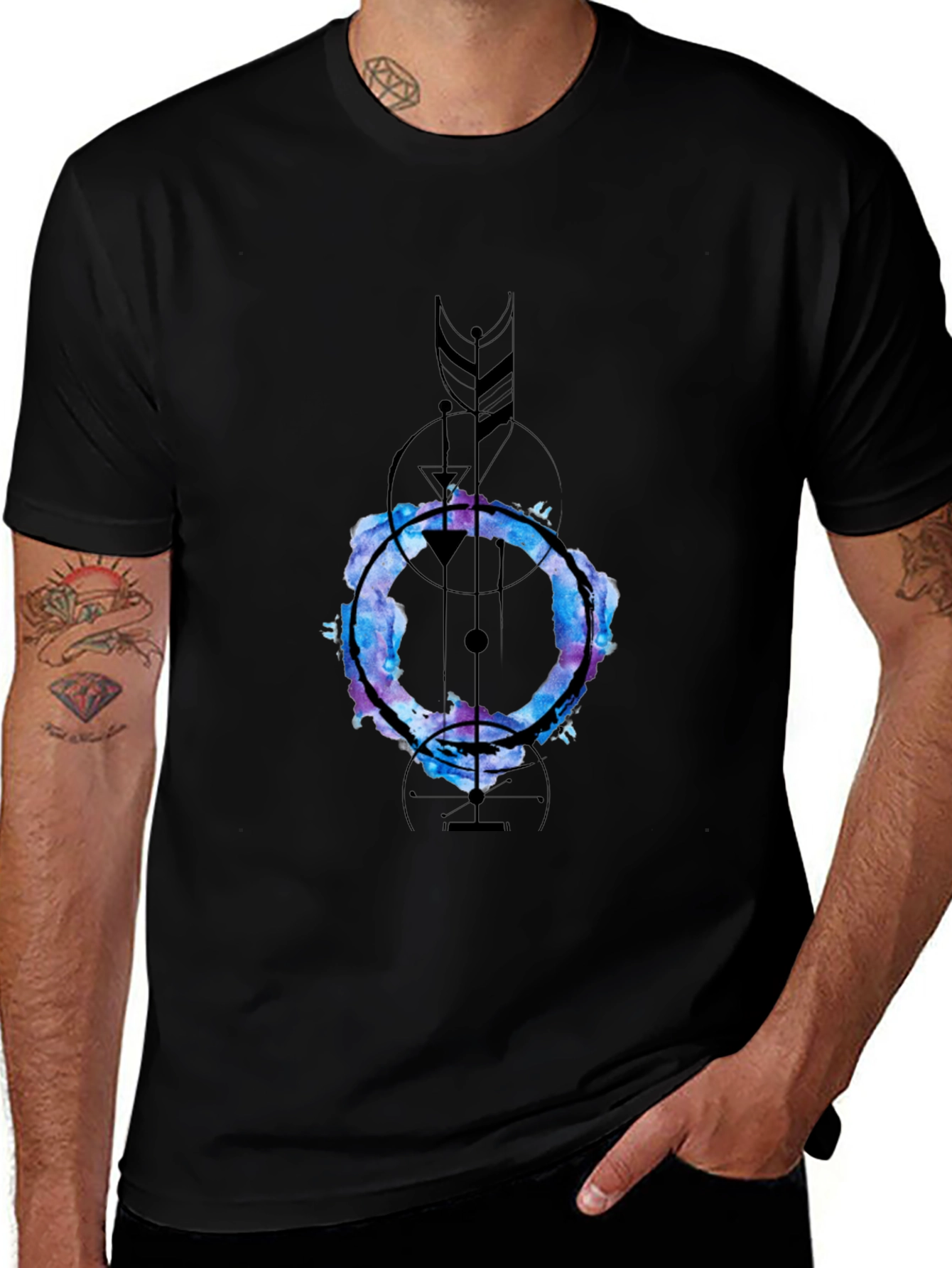 Abstract Geometric Graphic Print Tee