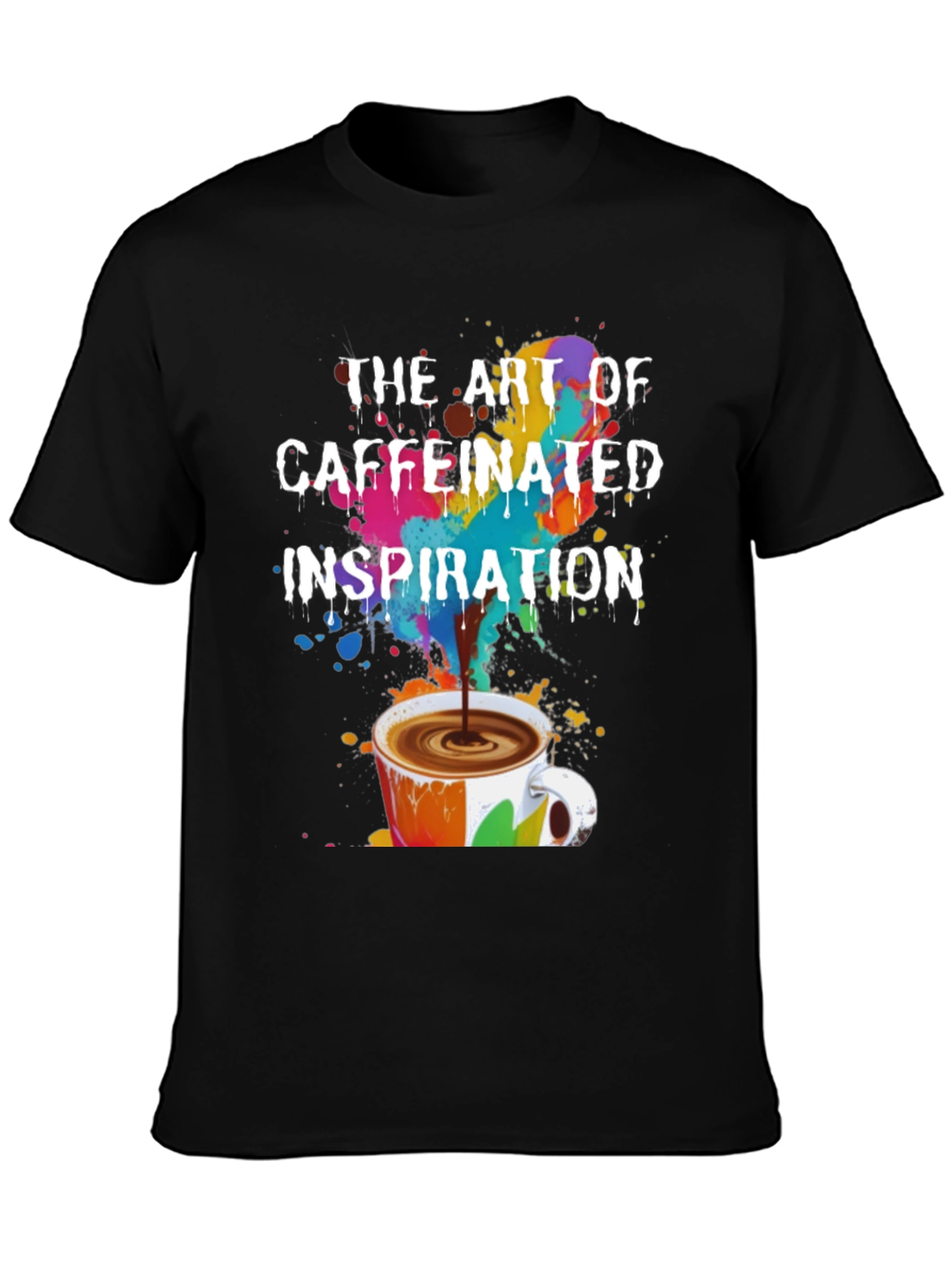 Caffeinated Inspiration T-Shirt - Artistic Coffee Lover Tee