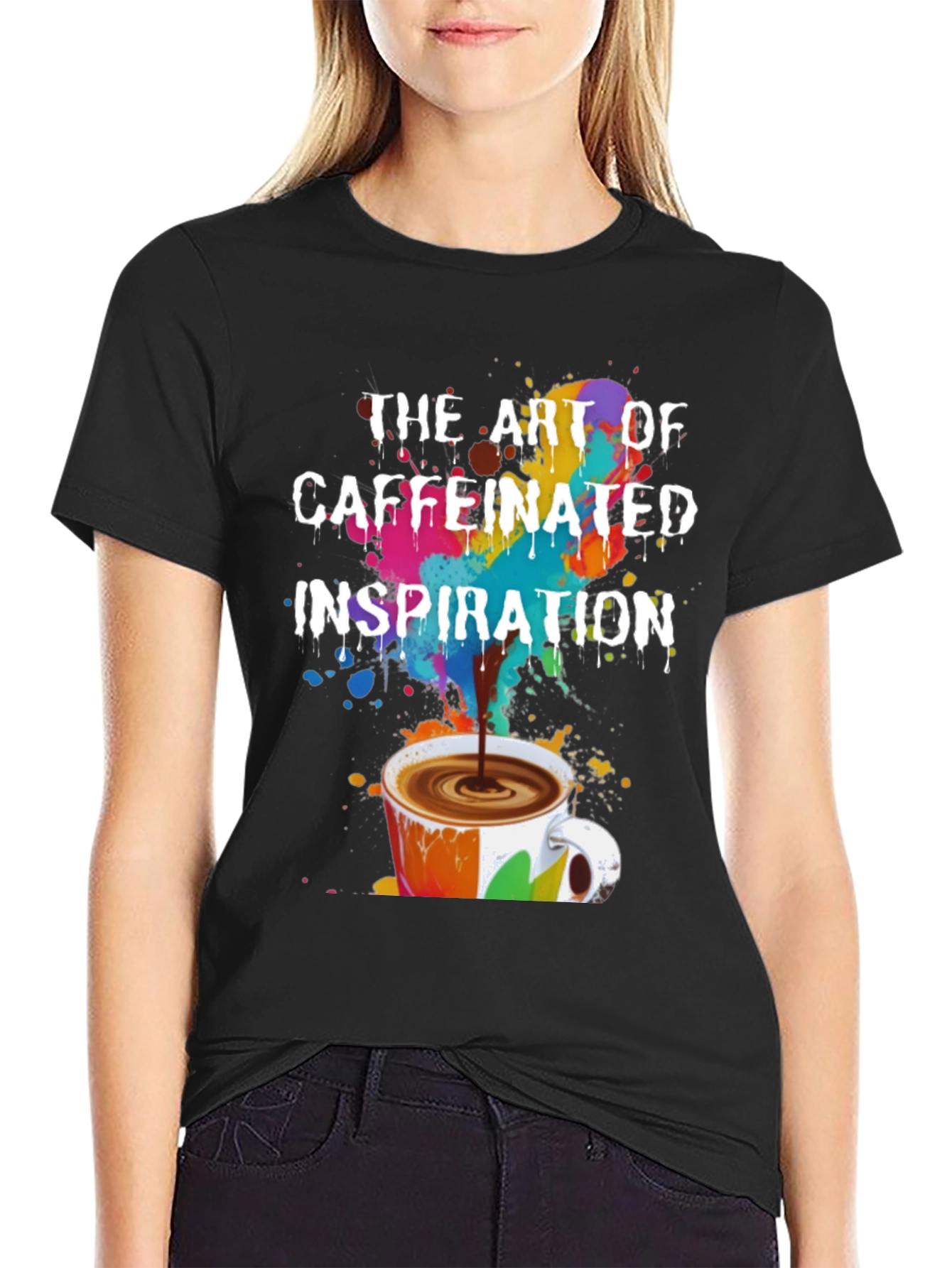 Caffeinated Inspiration T-Shirt - Artistic Coffee Lover Tee