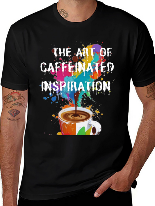Caffeinated Inspiration T-Shirt - Artistic Coffee Lover Tee