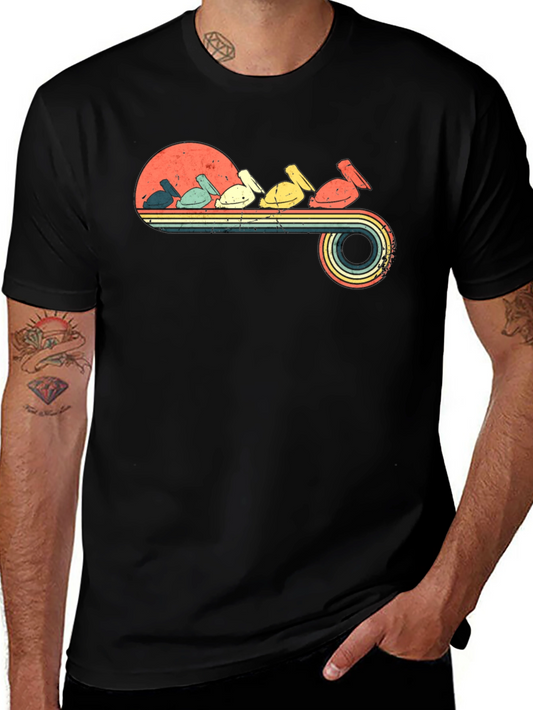 Retro Pelican Graphic Tee - Vintage Style T-Shirt