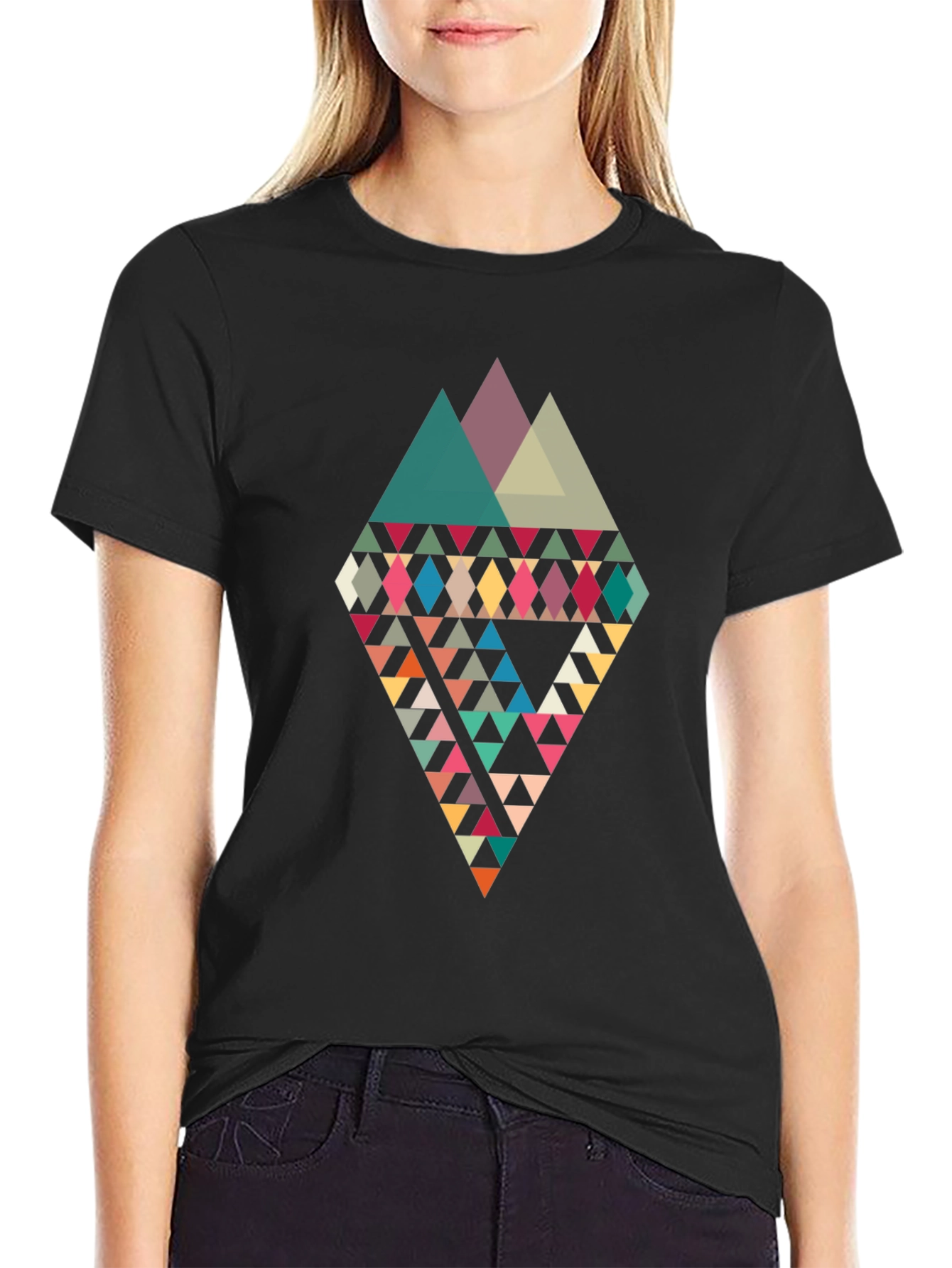 Geometric Diamond Tee - Abstract Triangle Design