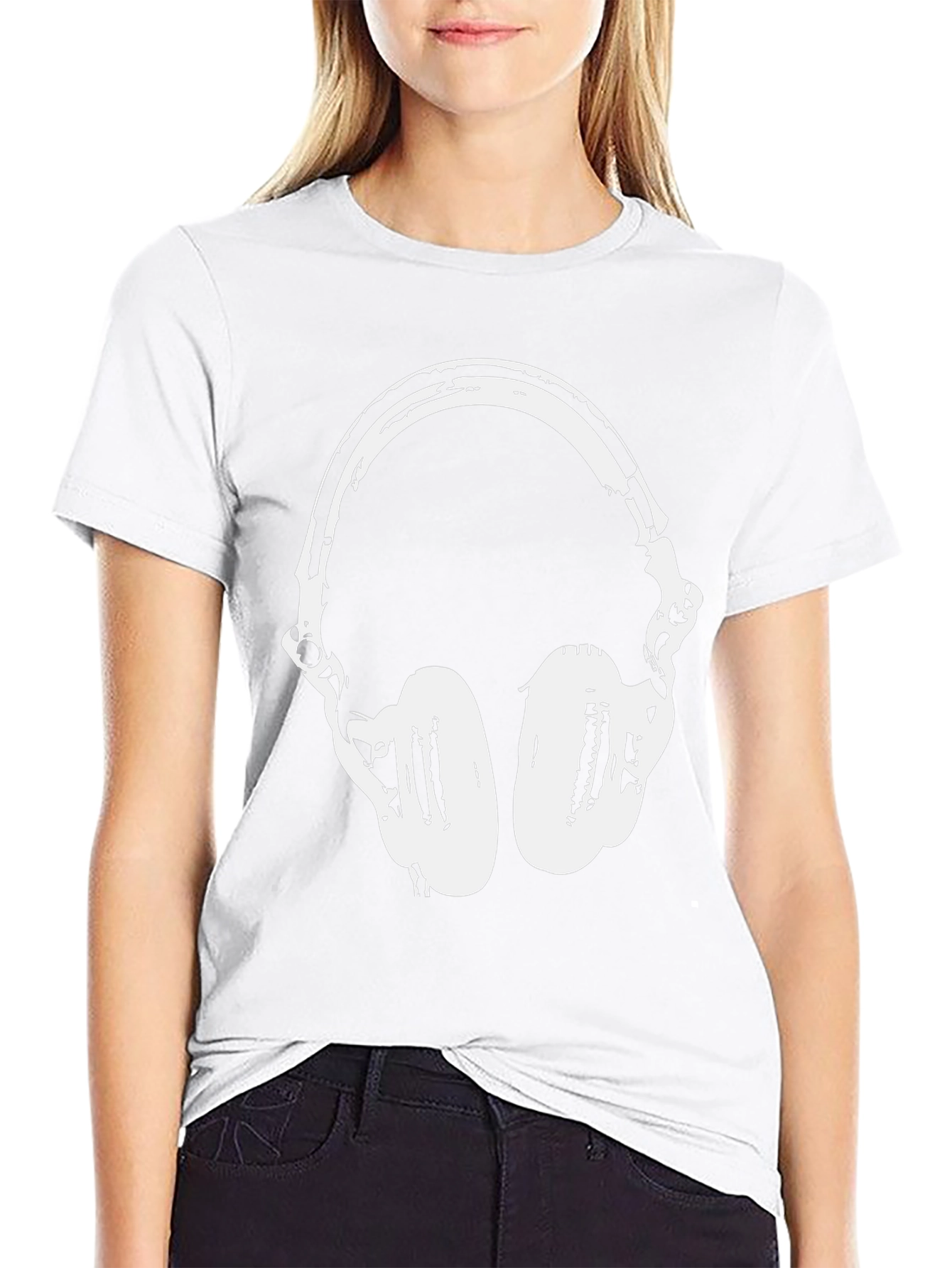 Cool Headphones Graphic T-Shirt - Black