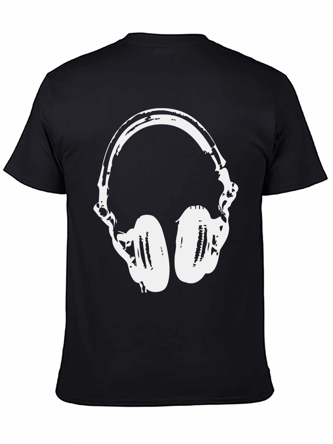 Cool Headphones Graphic T-Shirt - Black