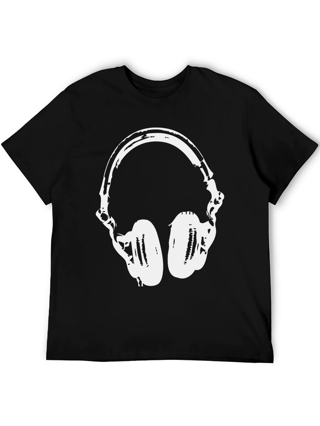 Cool Headphones Graphic T-Shirt - Black