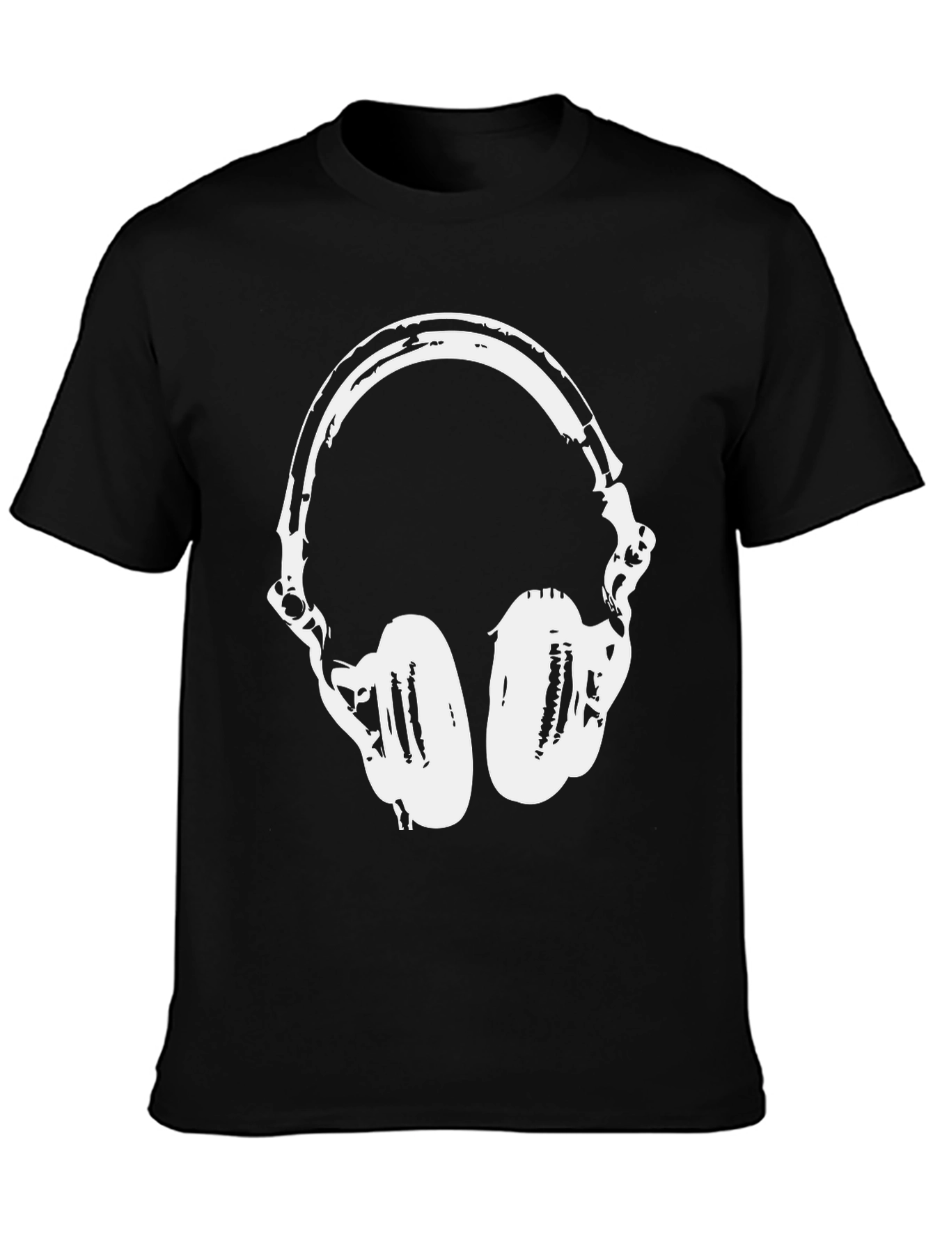Cool Headphones Graphic T-Shirt - Black