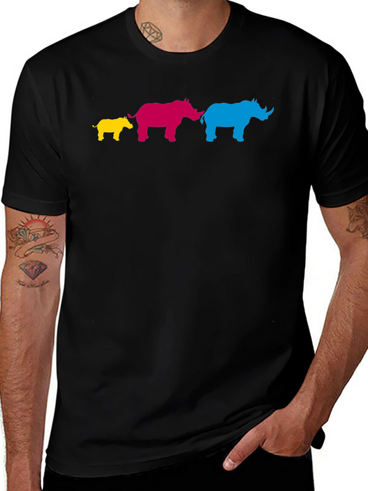 Colorful Rhino Family T-Shirt