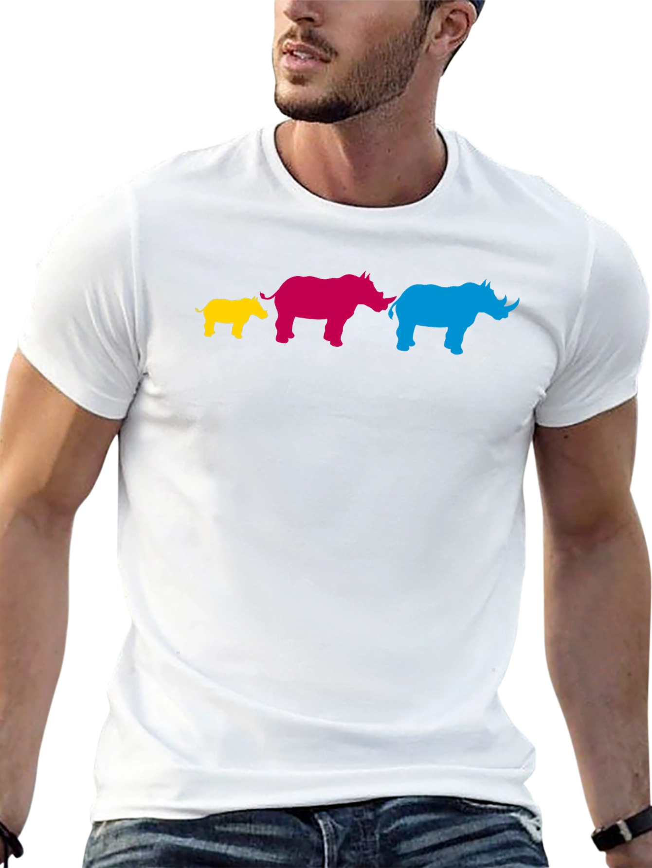 Colorful Rhino Family T-Shirt