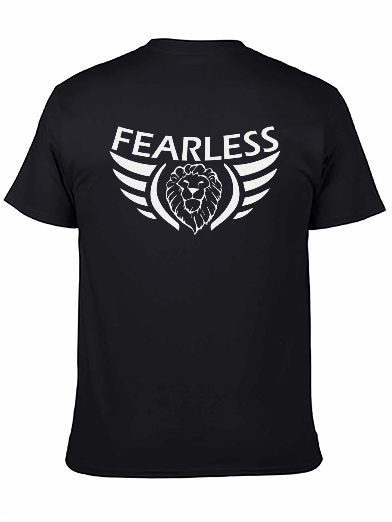 Fearless Lion Graphic T-Shirt - Black