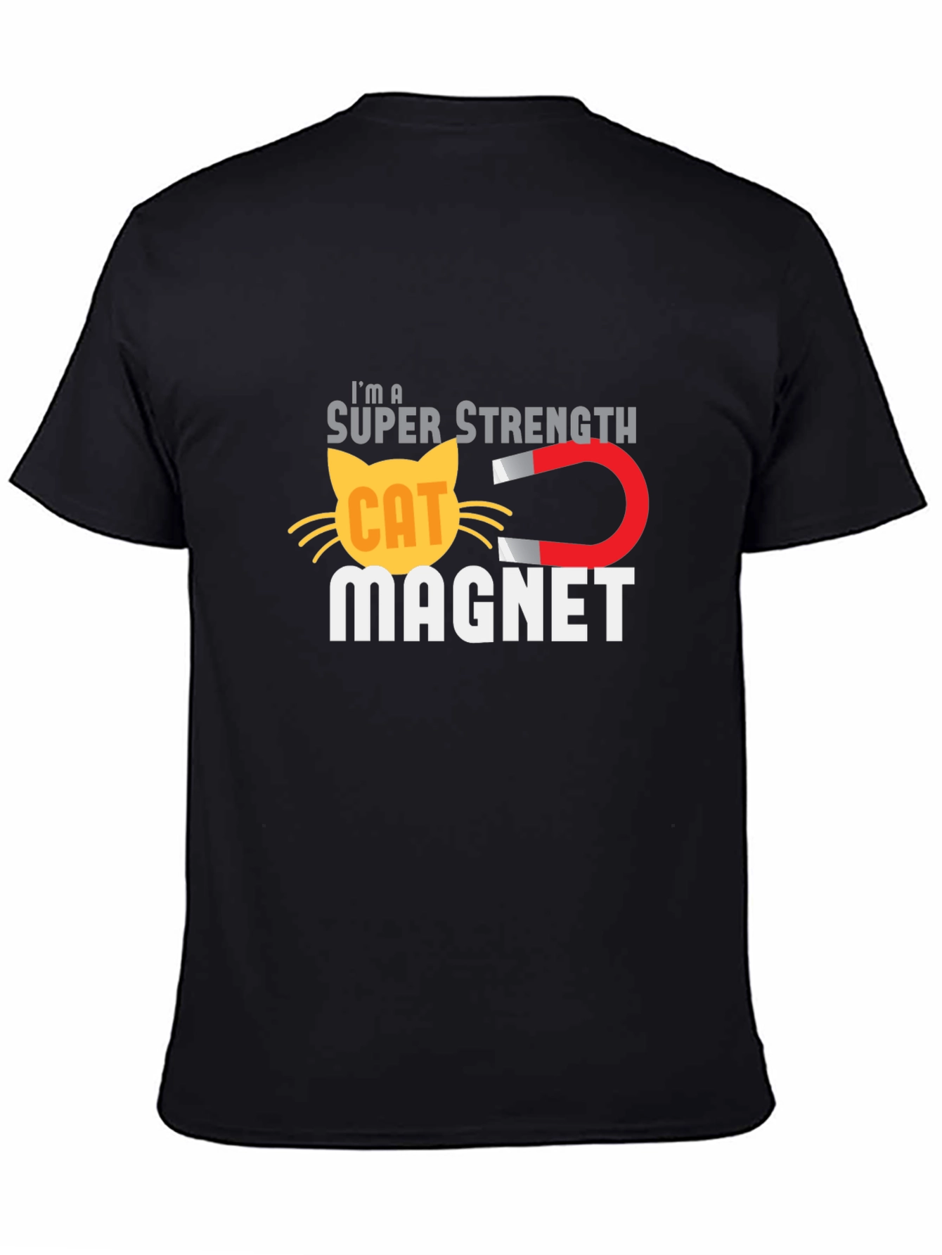 Super Strength Cat Magnet Graphic T-Shirt