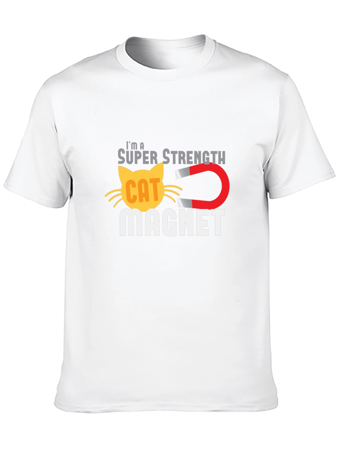 Super Strength Cat Magnet Graphic T-Shirt