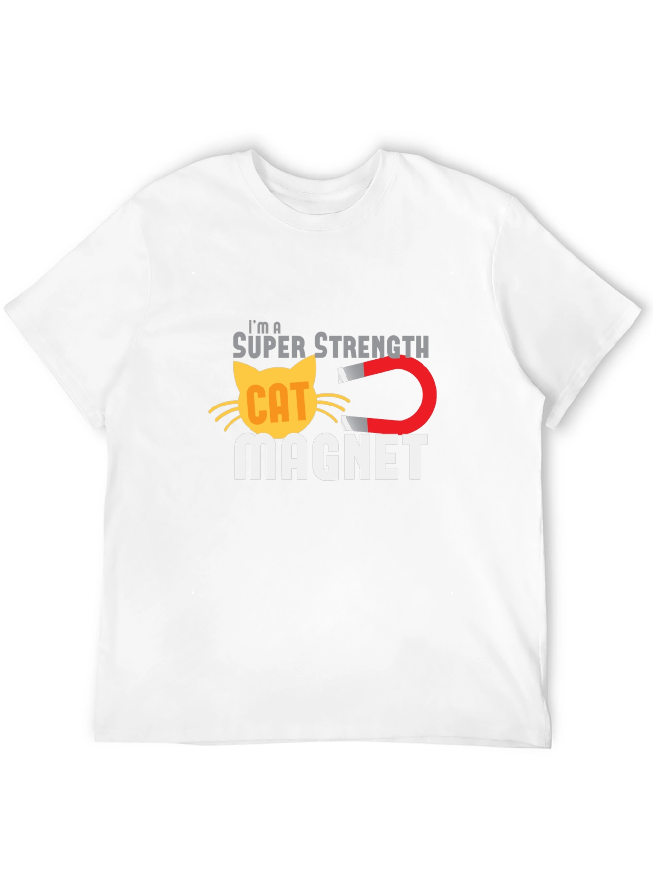 Super Strength Cat Magnet Graphic T-Shirt