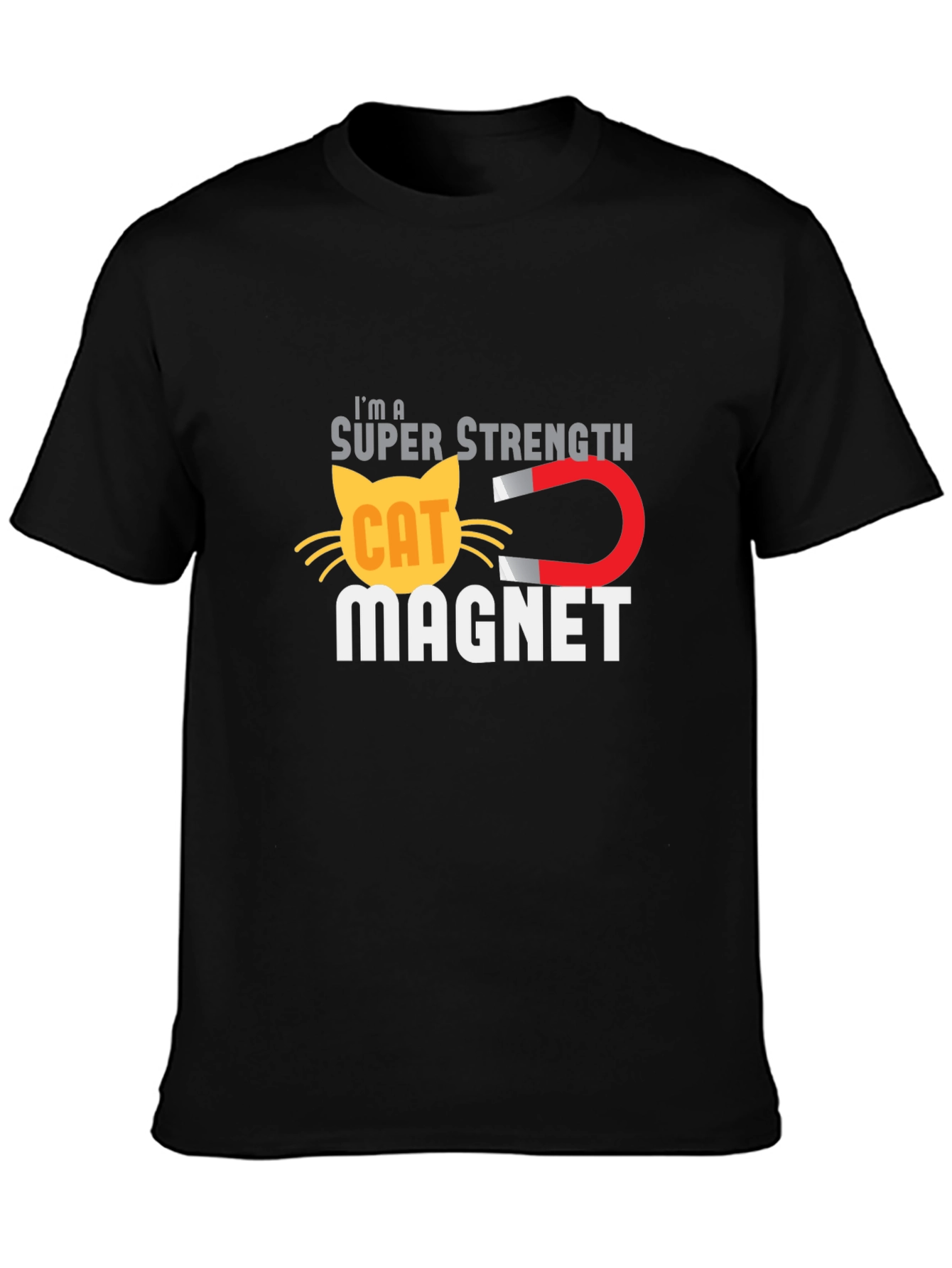 Super Strength Cat Magnet Graphic T-Shirt