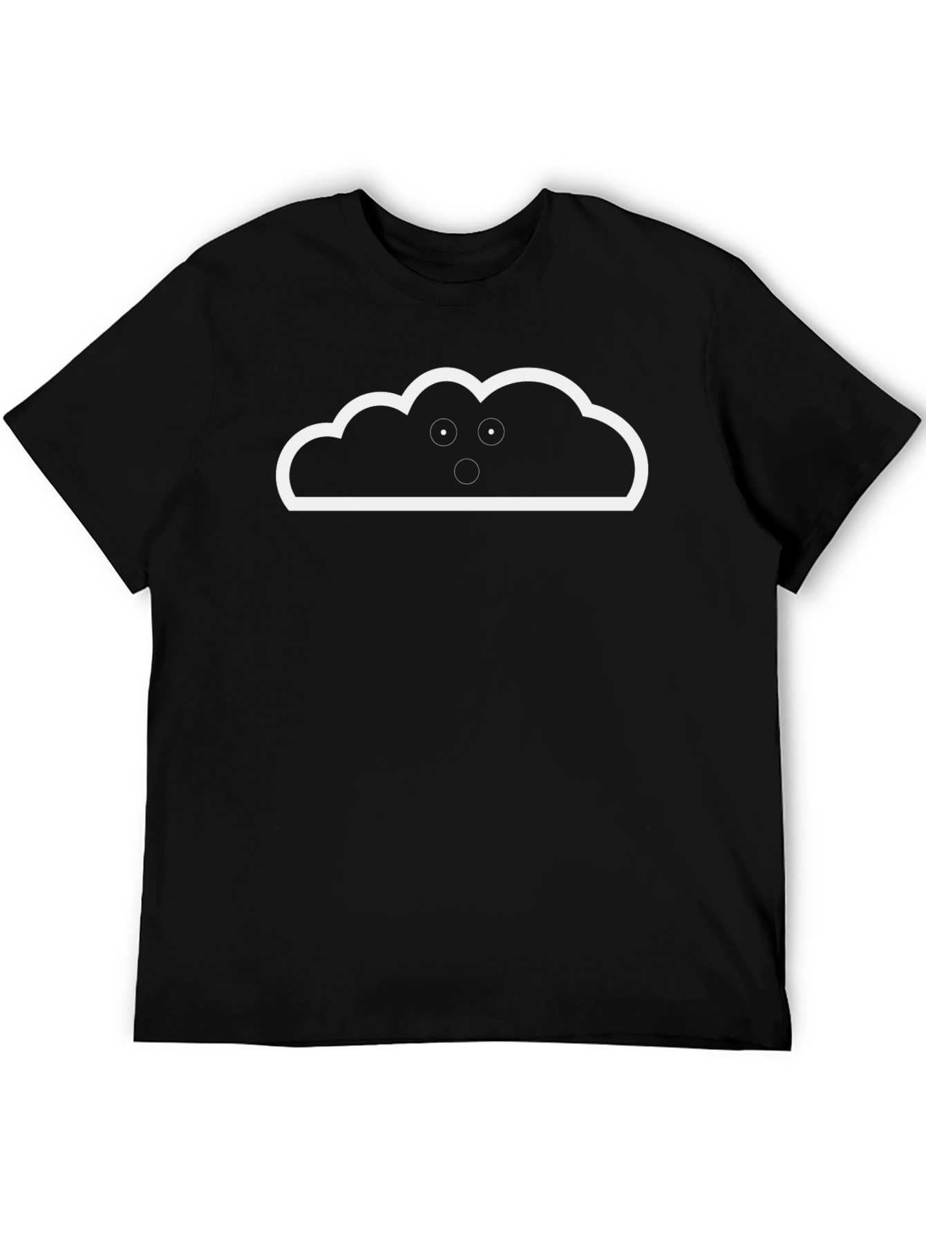Cloud Face Graphic Tee - Modern Black T-Shirt