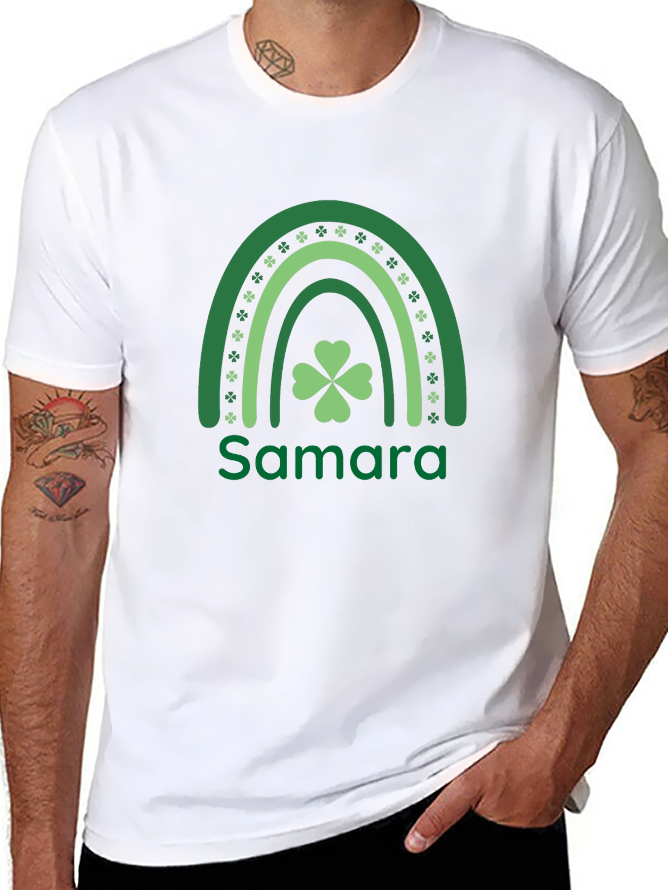 St. Patricks Day Rainbow Shamrock Personalized T-Shirt