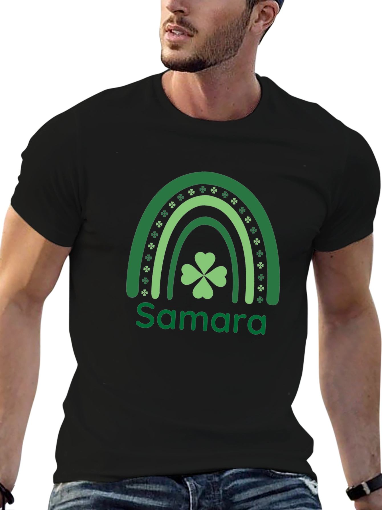 St. Patricks Day Rainbow Shamrock Personalized T-Shirt