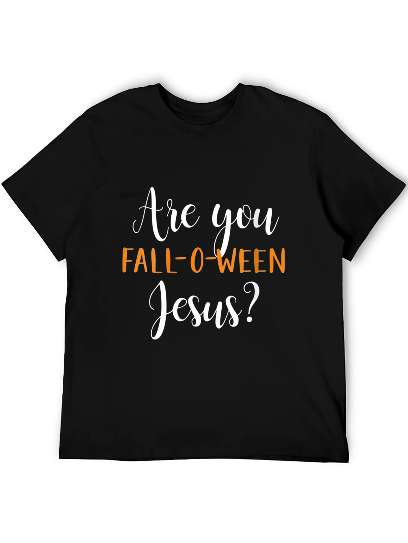 Fall-O-Ween Jesus Graphic Tee - Black Halloween Shirt
