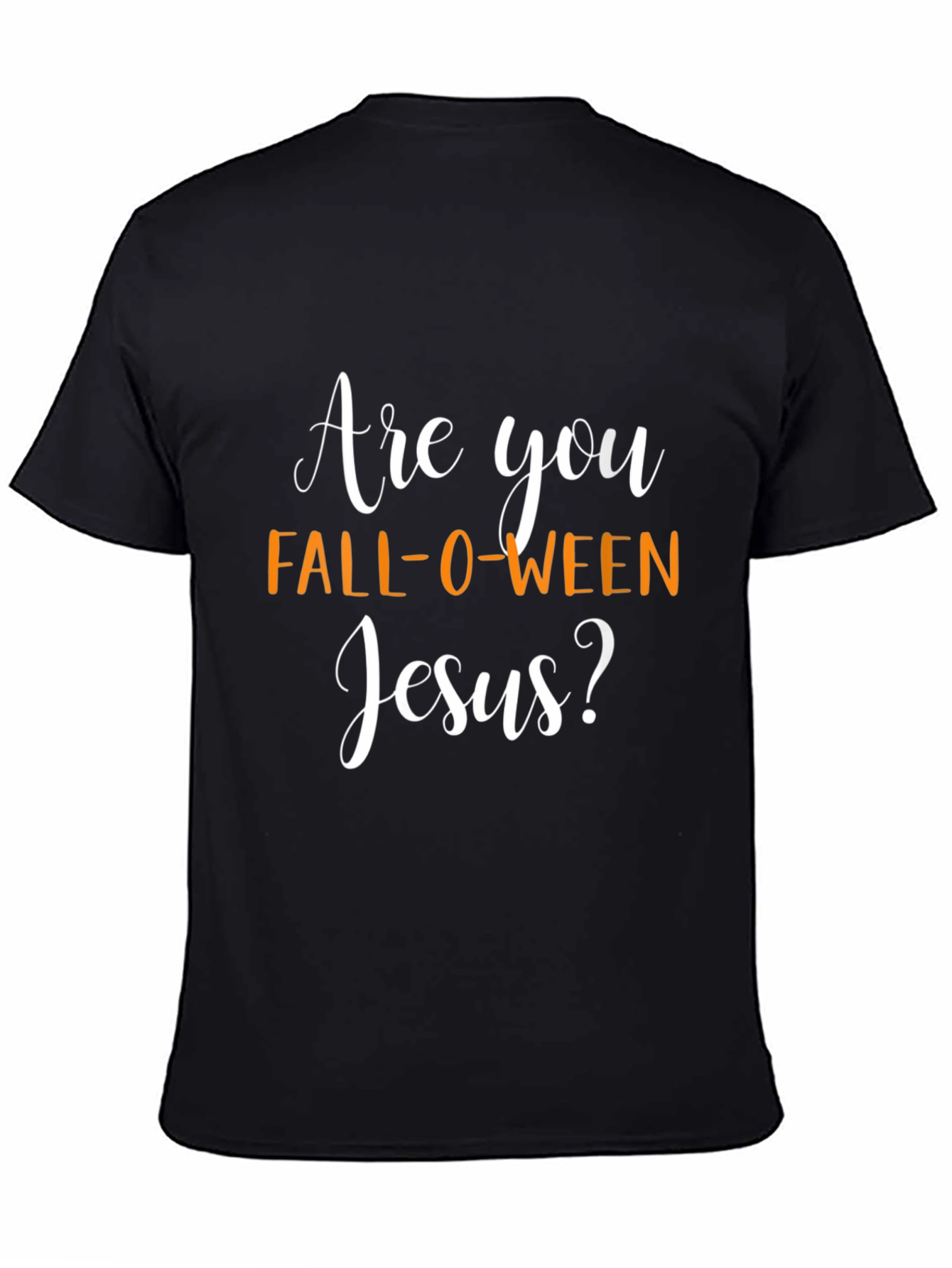 Fall-O-Ween Jesus Graphic Tee - Black Halloween Shirt