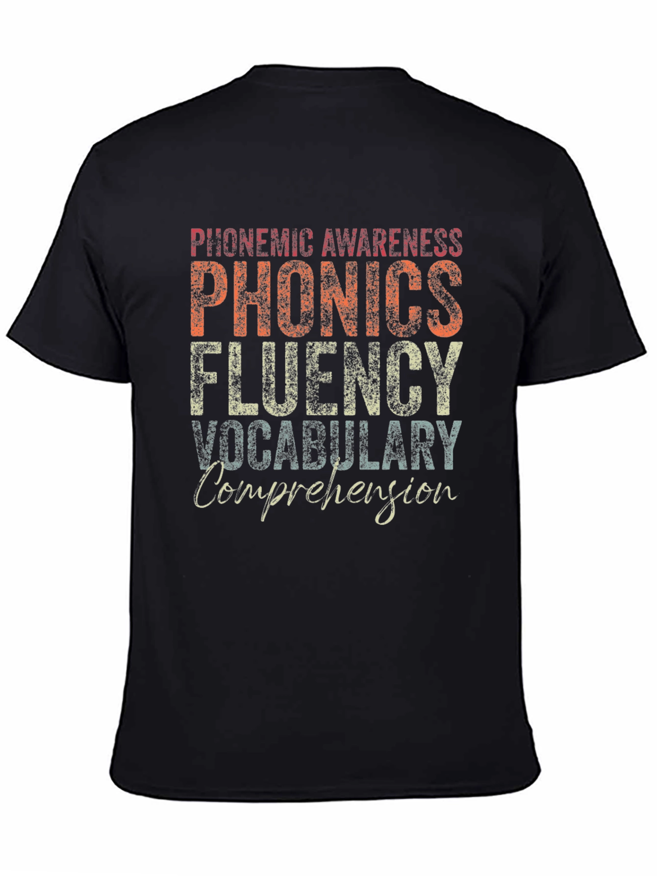 Reading Teacher T-Shirt: Phonics Fluency Vocabulary
