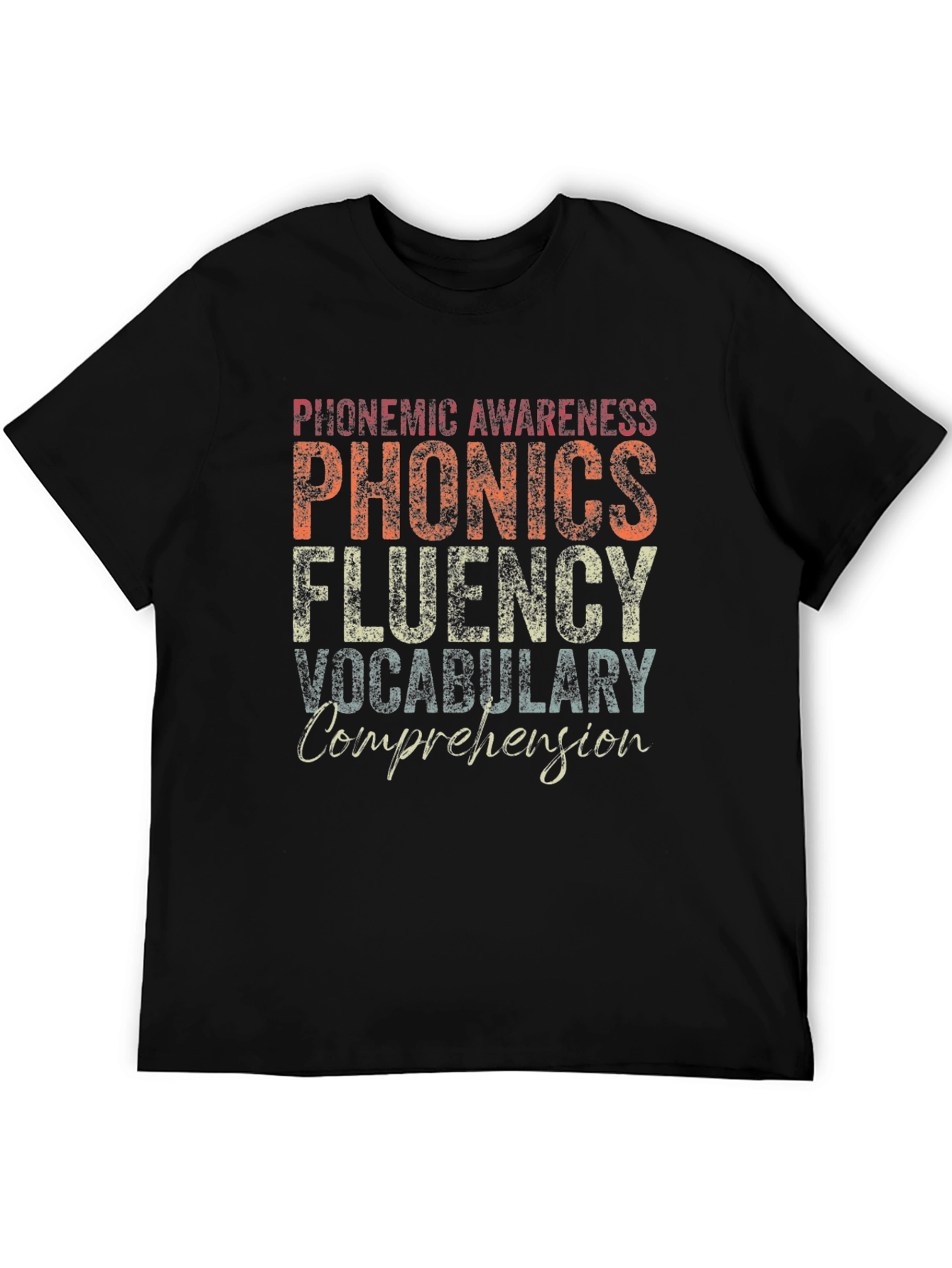 Reading Teacher T-Shirt: Phonics Fluency Vocabulary