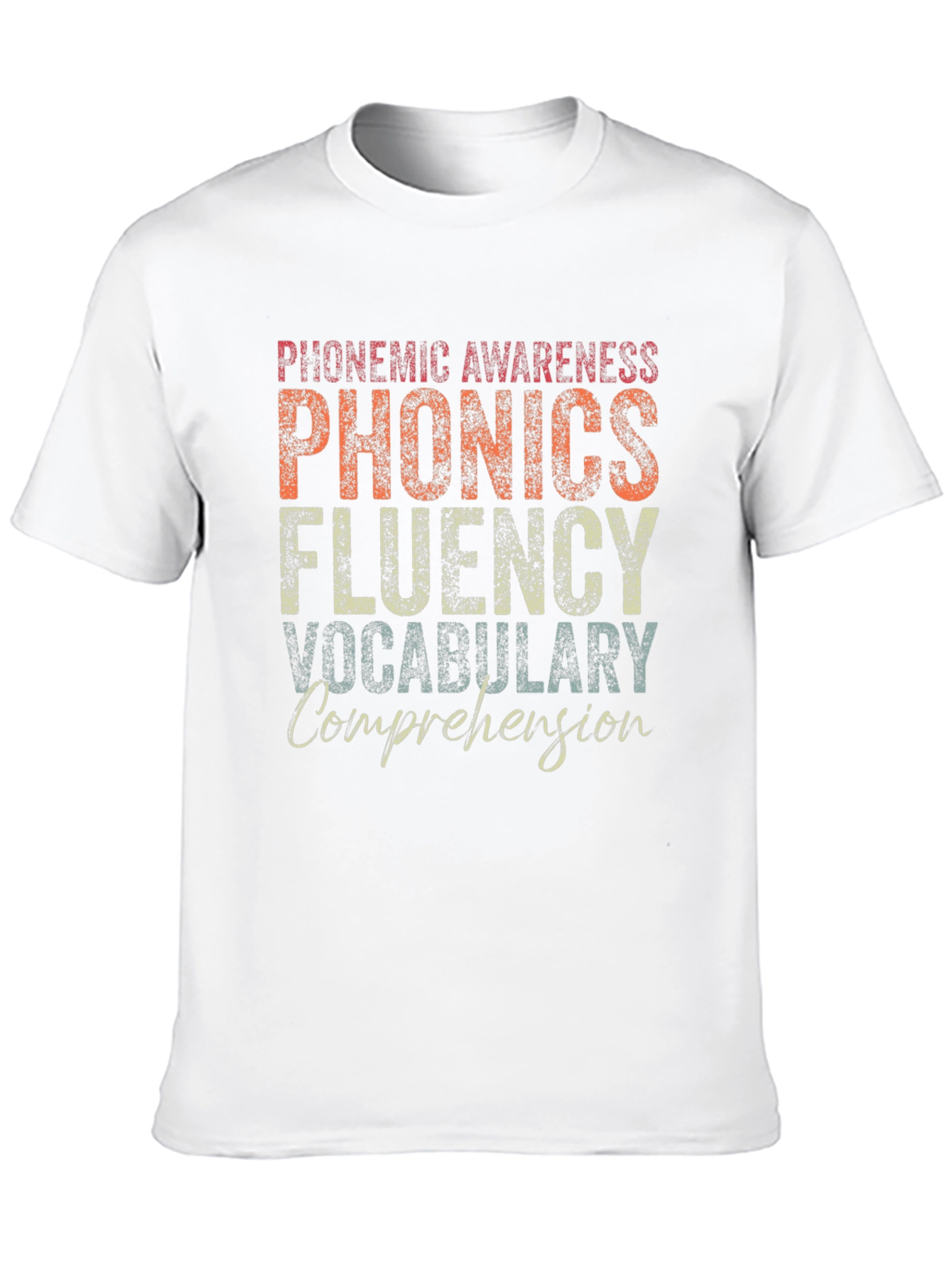 Reading Teacher T-Shirt: Phonics Fluency Vocabulary