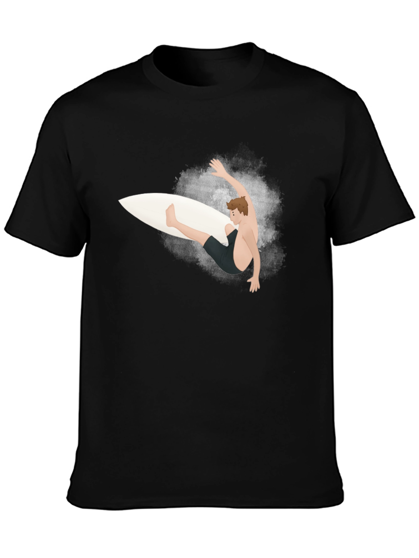 Surfer Graphic Tee - Black Cotton T-Shirt