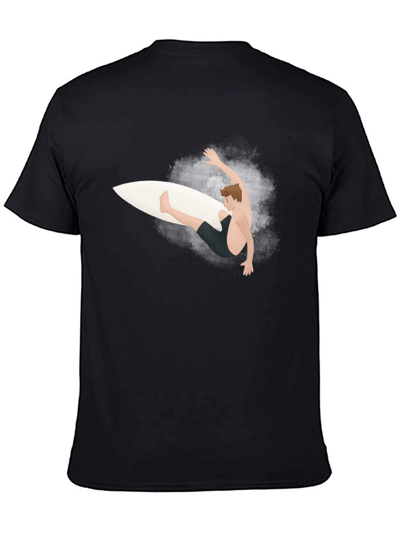 Surfer Graphic Tee - Black Cotton T-Shirt