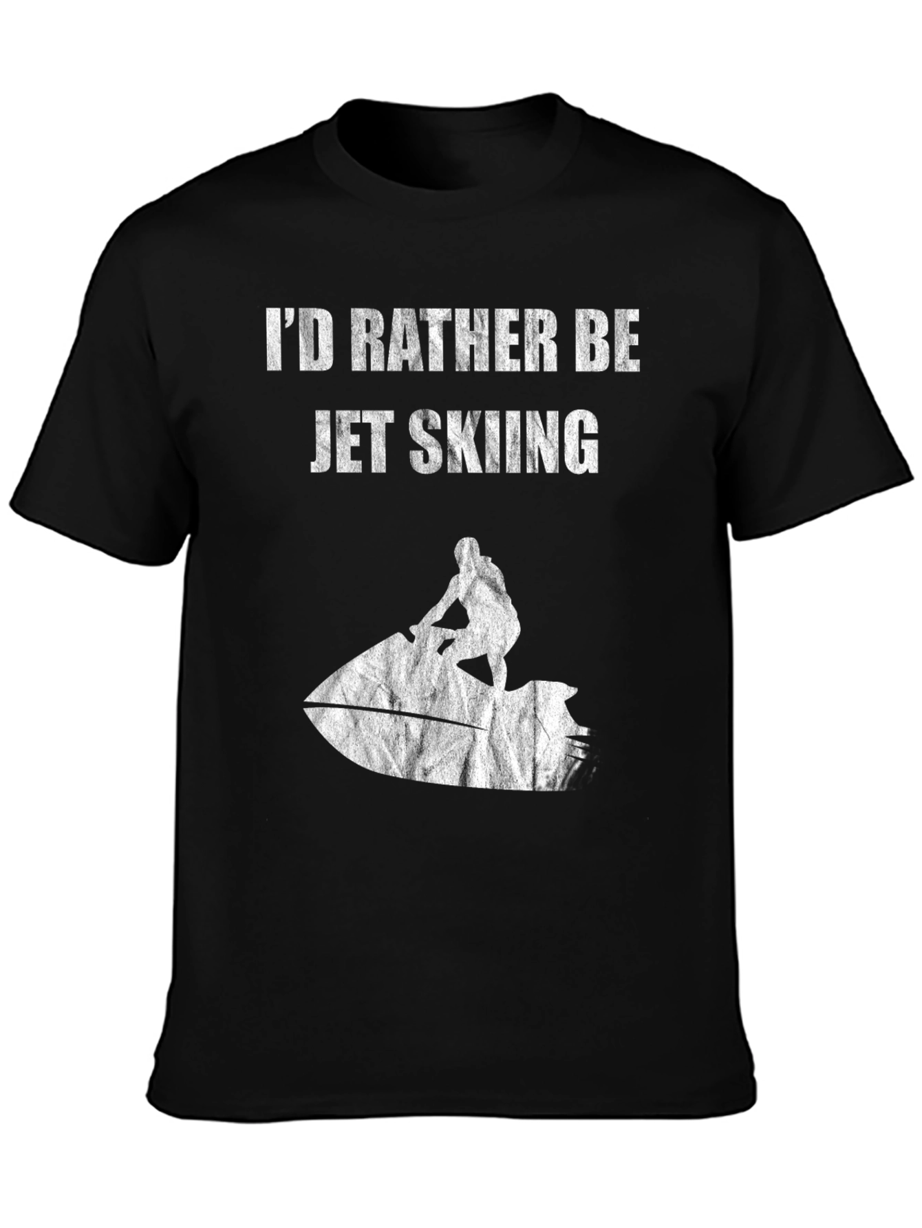 Jet Skiing Graphic Tee - Black Cotton T-Shirt
