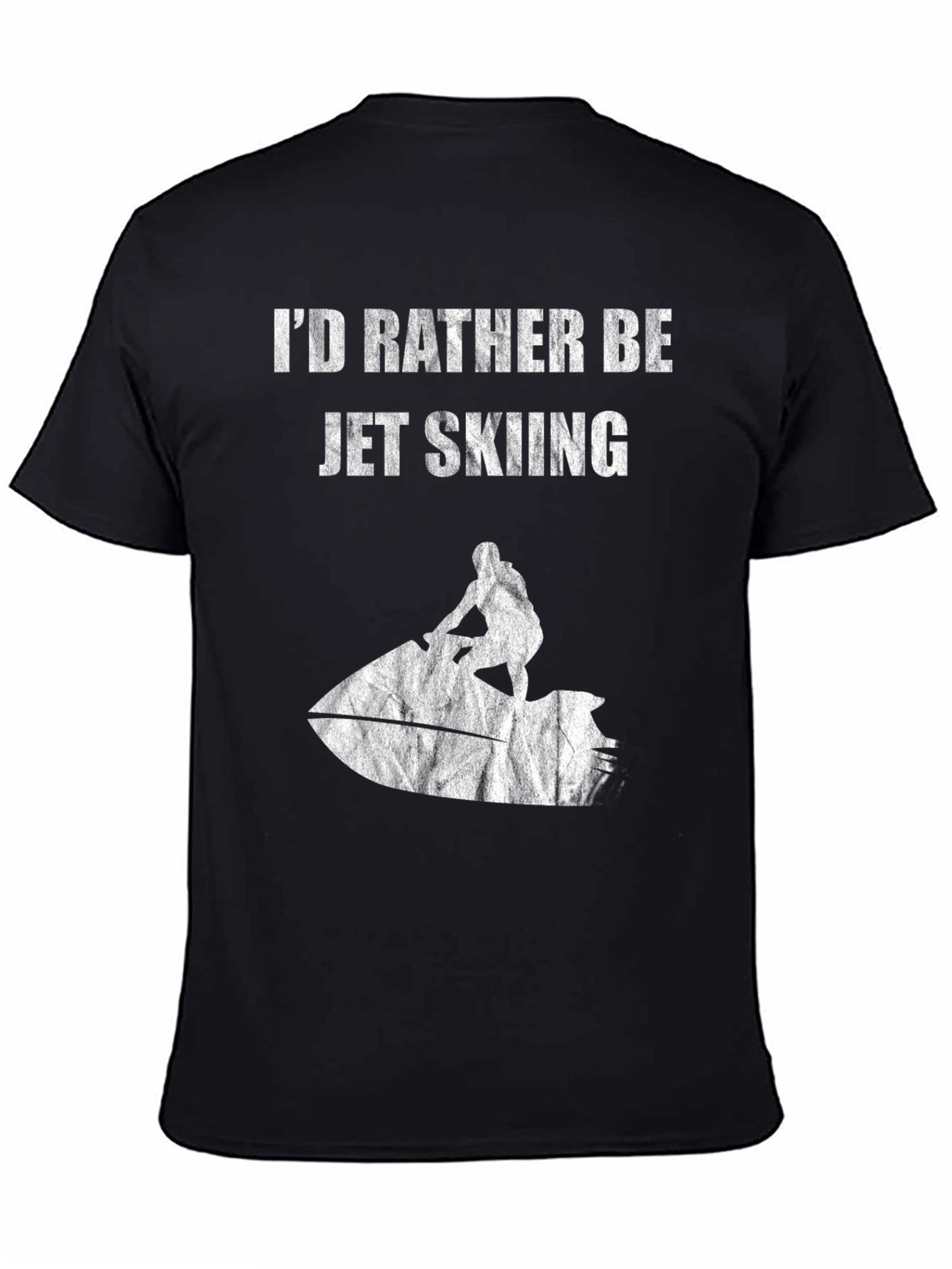 Jet Skiing Graphic Tee - Black Cotton T-Shirt