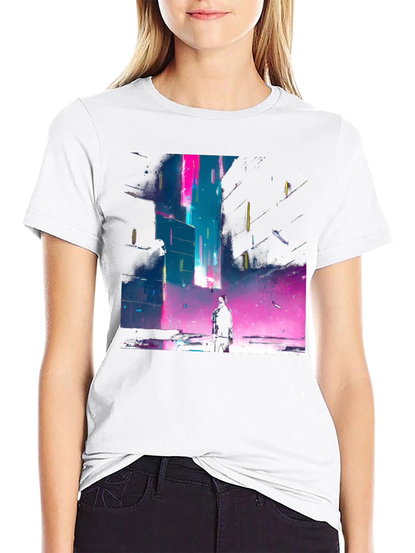 Cyberpunk Cityscape Graphic Tee