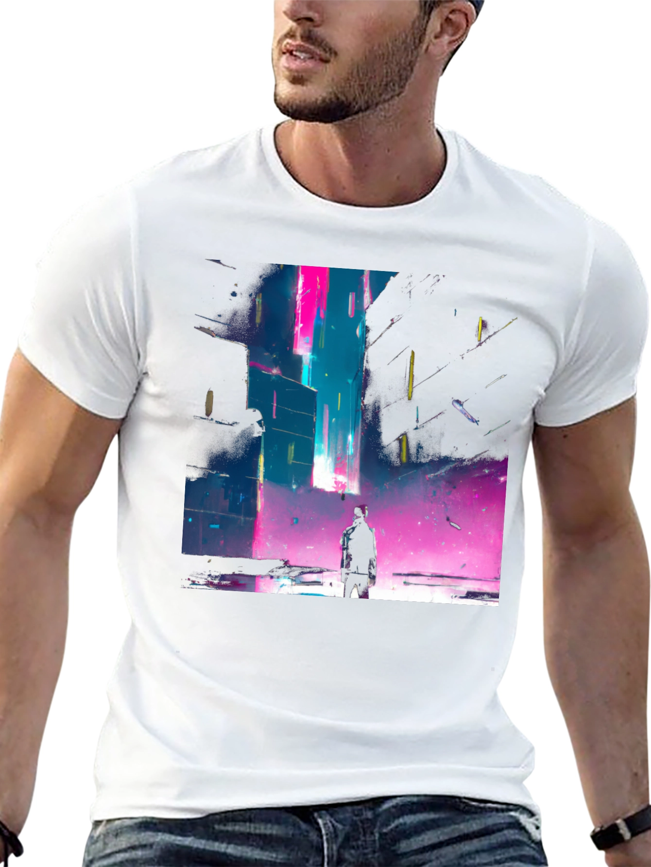 Cyberpunk Cityscape Graphic Tee
