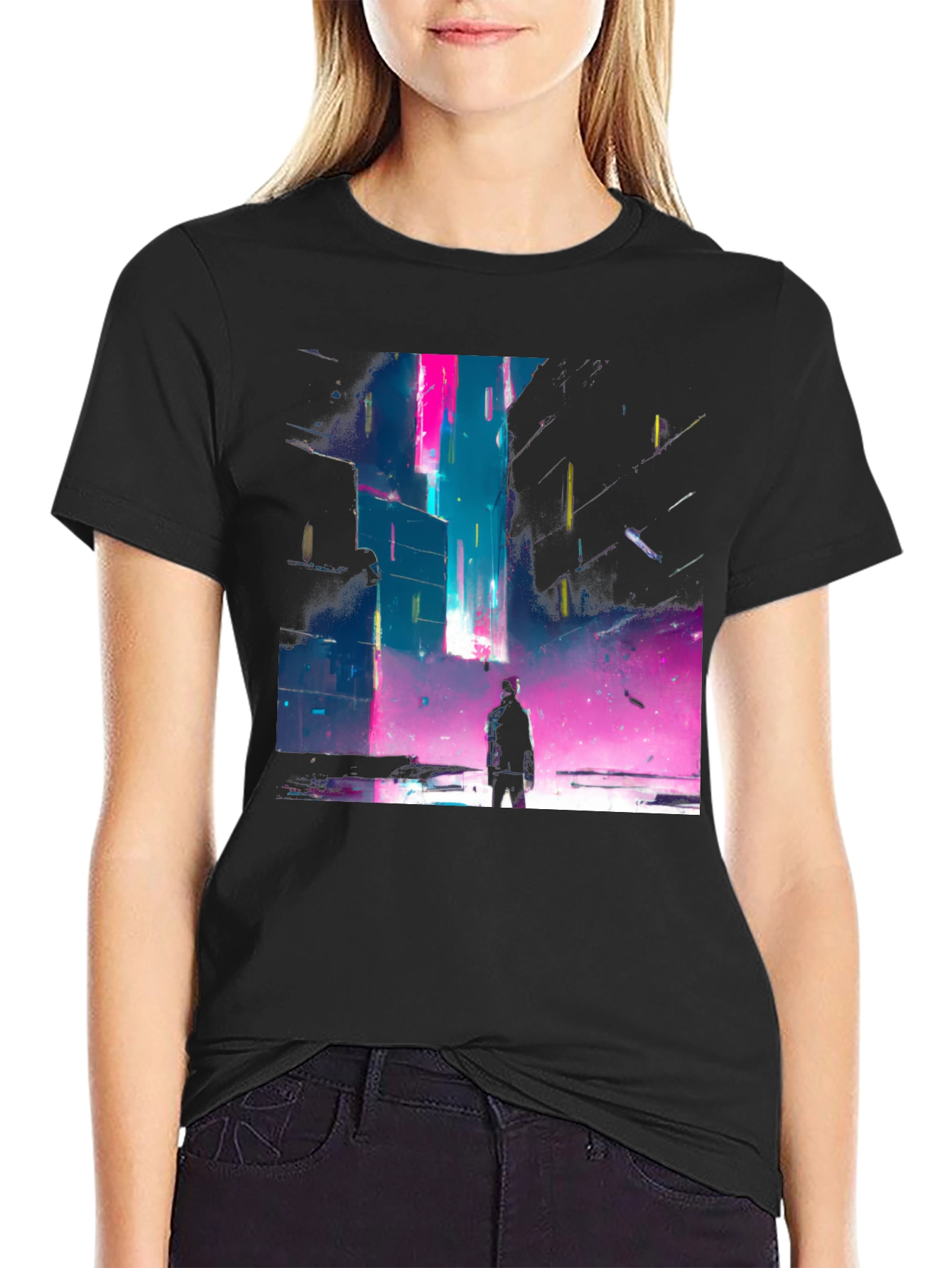 Cyberpunk Cityscape Graphic Tee