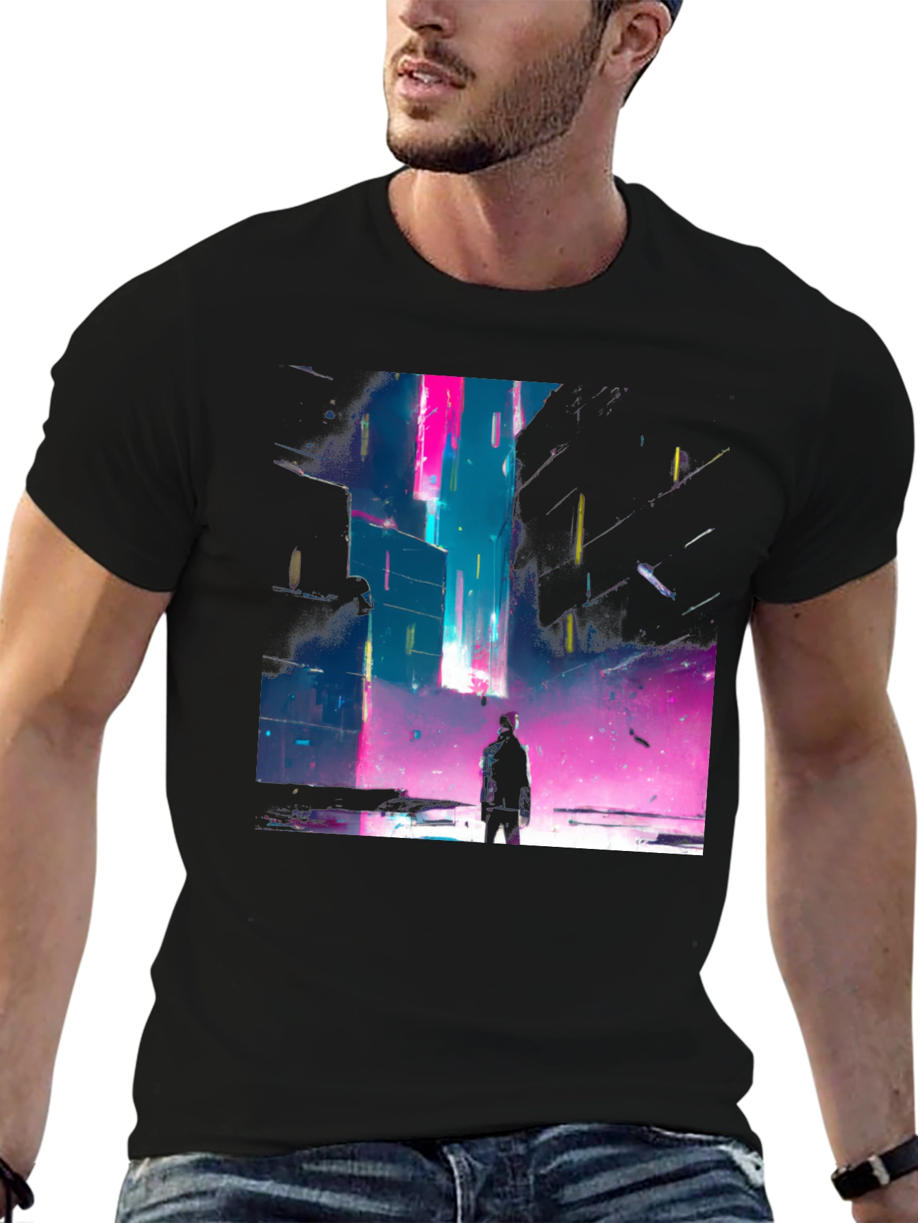 Cyberpunk Cityscape Graphic Tee