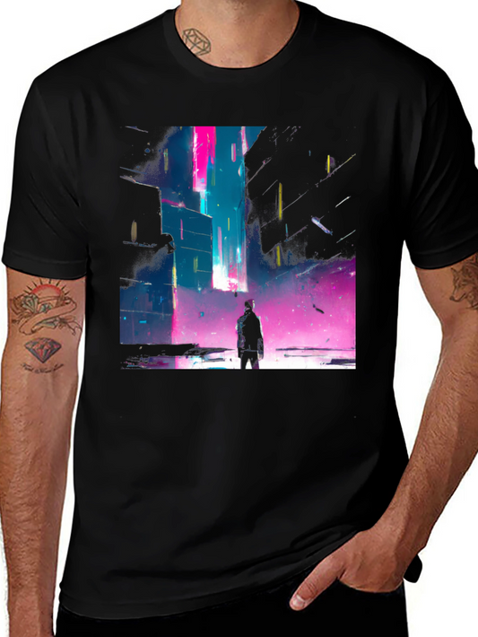 Cyberpunk Cityscape Graphic Tee