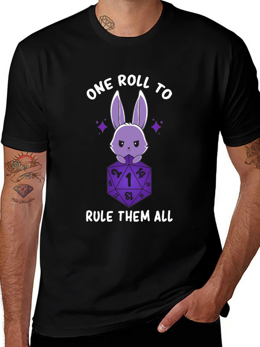 One Roll to Rule Them All D&D Bunny T-Shirt